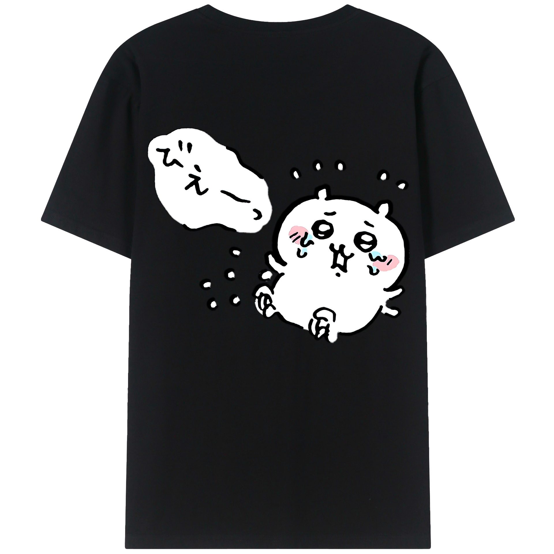 （画像用） ちいかわ ちいかわ Chii-kawa chiikawa 綿100％ メンズ半袖Tシャツ（バックプリント） 通気性