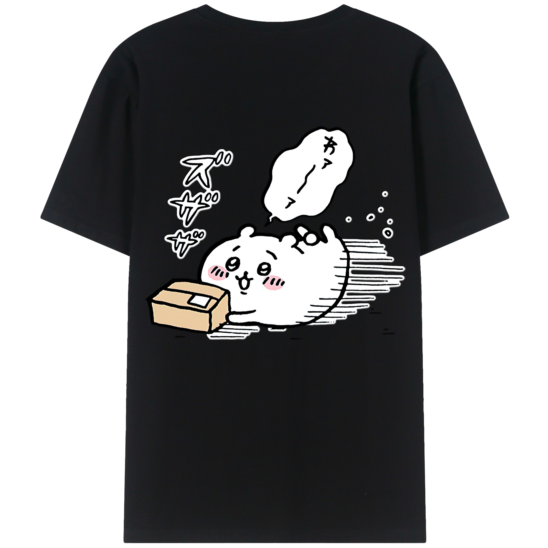 （画像用） ちいかわ ちいかわ Chii-kawa chiikawa 綿100％ メンズ半袖Tシャツ（バックプリント） 通気性