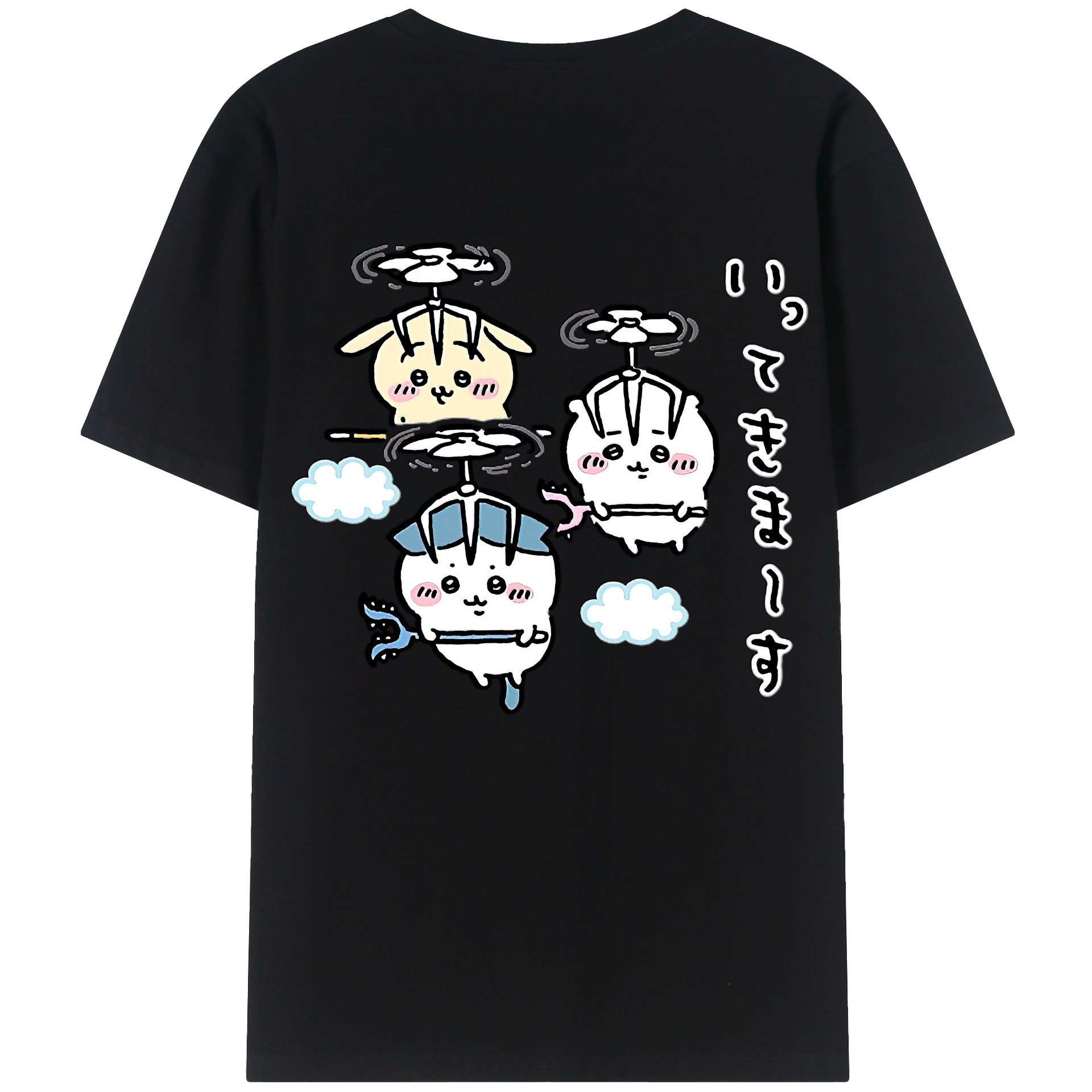 （画像用） ちいかわ ちいかわ Chii-kawa chiikawa 綿100％ メンズ半袖Tシャツ（バックプリント） 通気性