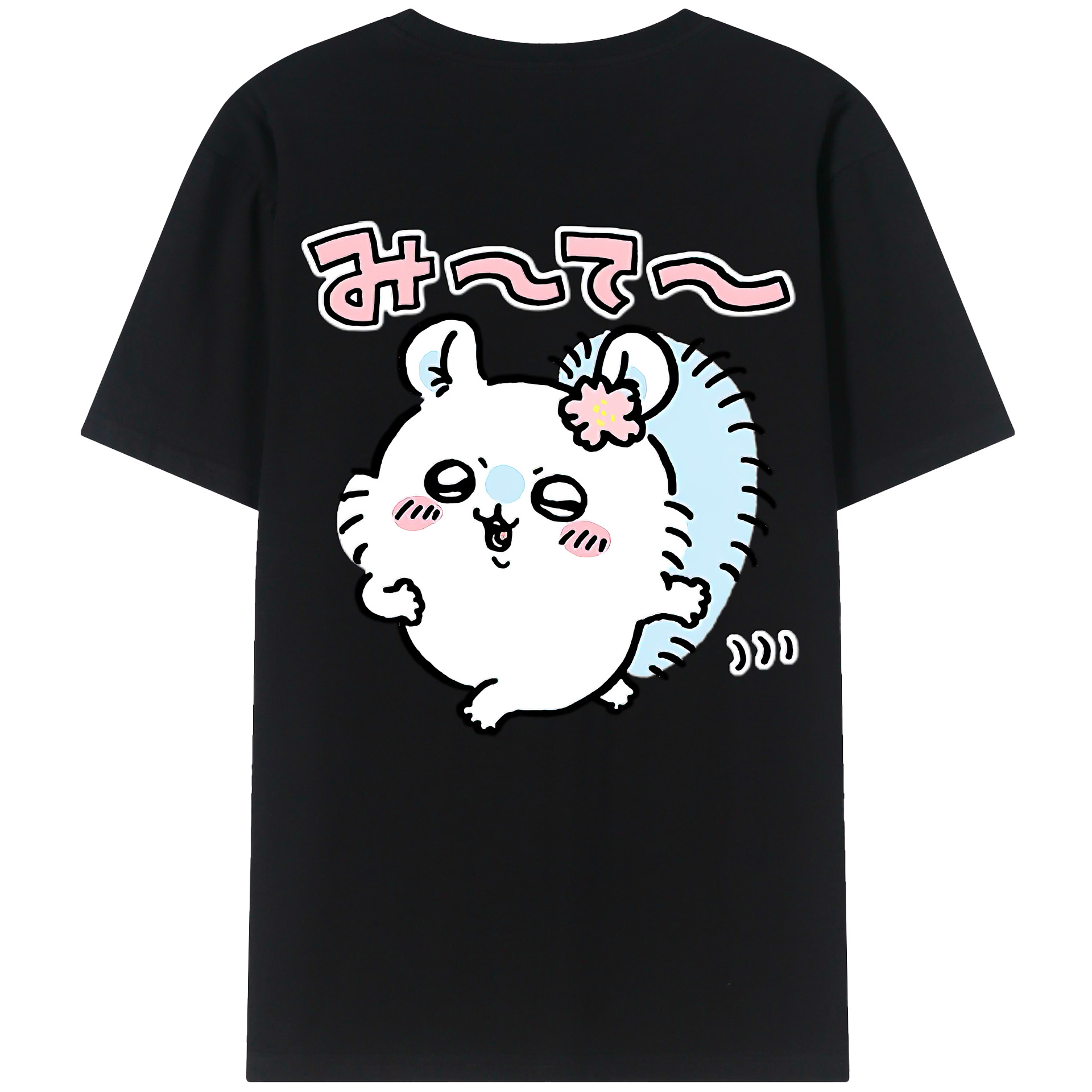 （画像用） ちいかわ モモンガ Chii-kawa Momonga 綿100％ メンズ半袖Tシャツ（バックプリント） 通気性
