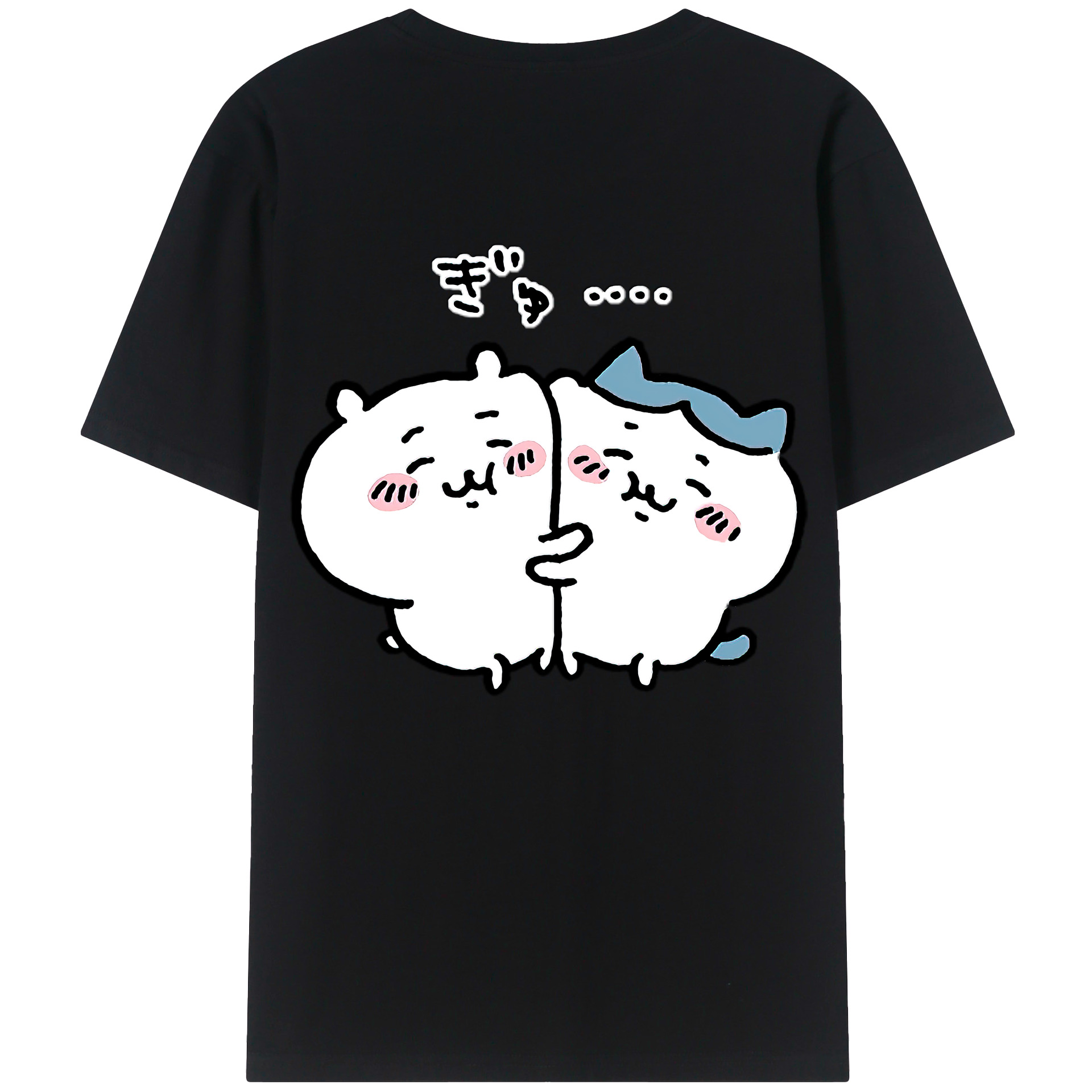 （画像用） ちいかわ ハチワレ Chii-kawa hachiware 綿100％ メンズ半袖Tシャツ（バックプリント） 通気性