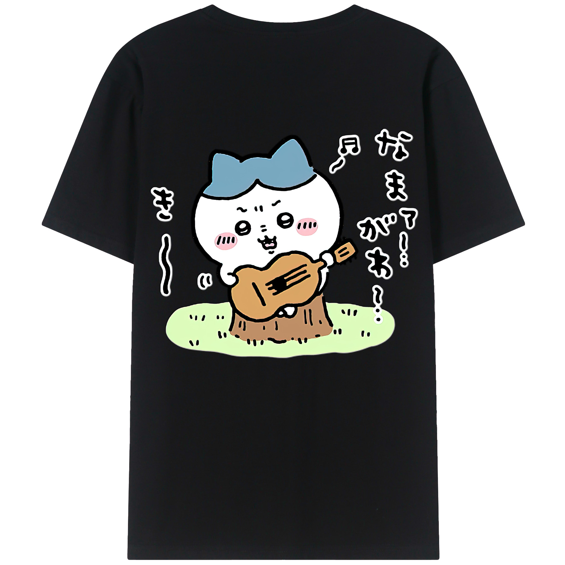 （画像用） ちいかわ ハチワレ Chii-kawa hachiware 綿100％ メンズ半袖Tシャツ（バックプリント） 通気性