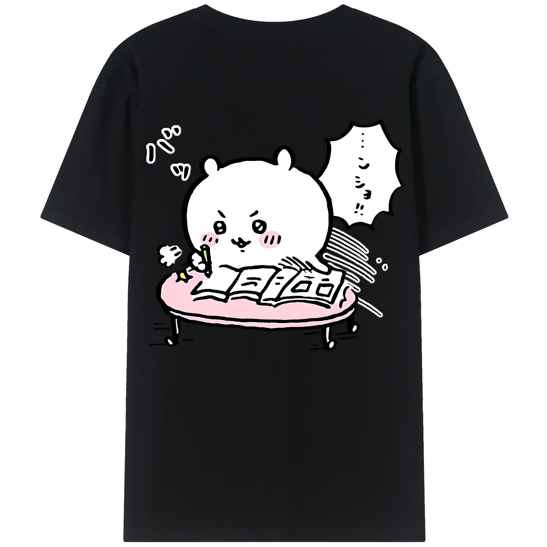 （画像用） ちいかわ ちいかわ Chii-kawa chiikawa 綿100％ メンズ半袖Tシャツ（バックプリント） 通気性