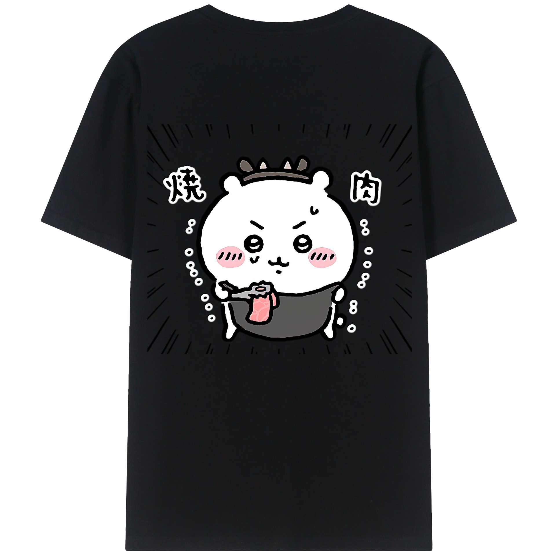 （画像用） ちいかわ ちいかわ Chii-kawa chiikawa 綿100％ メンズ半袖Tシャツ（バックプリント） 通気性