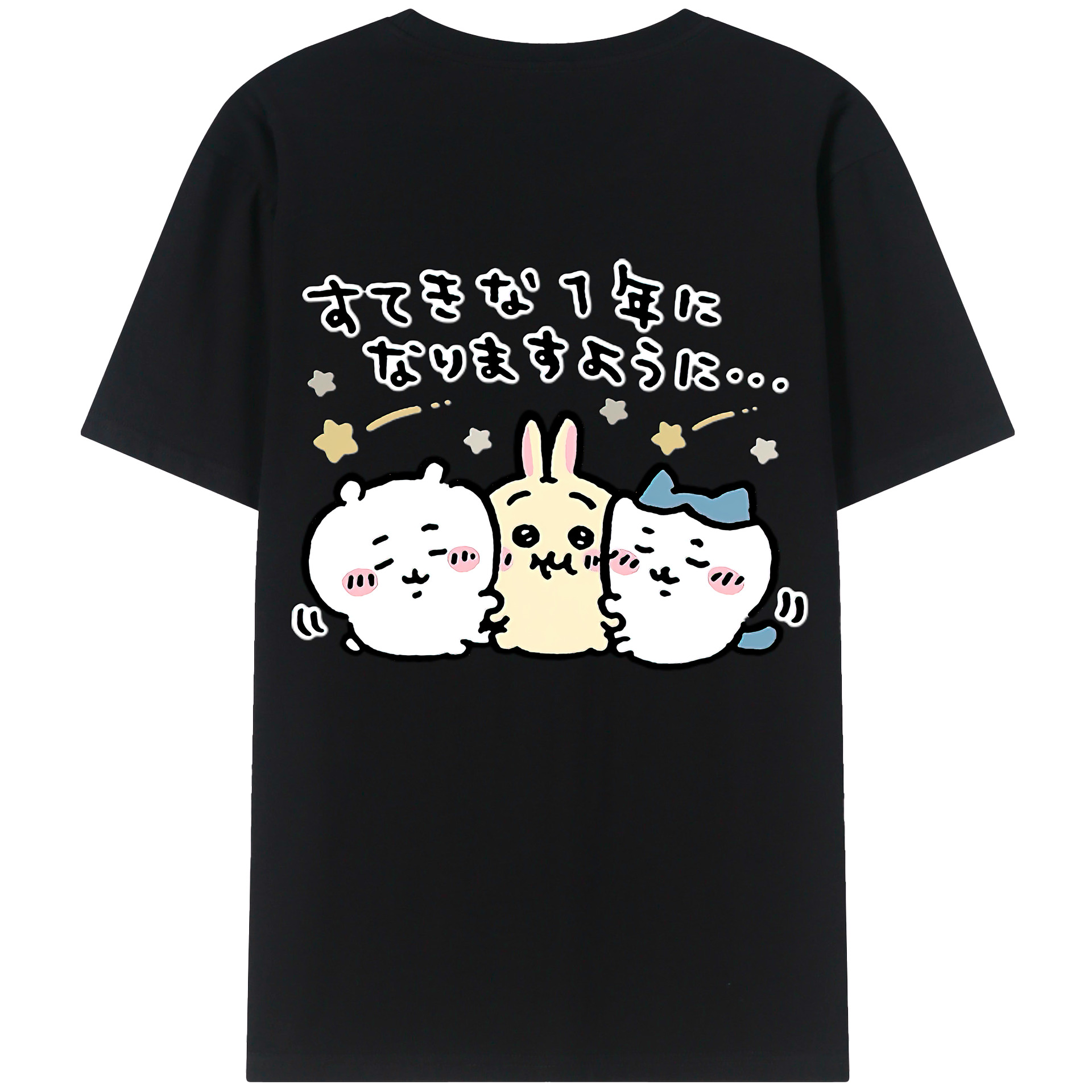 （画像用） ちいかわ ちいかわ Chii-kawa chiikawa 綿100％ メンズ半袖Tシャツ（バックプリント） 通気性