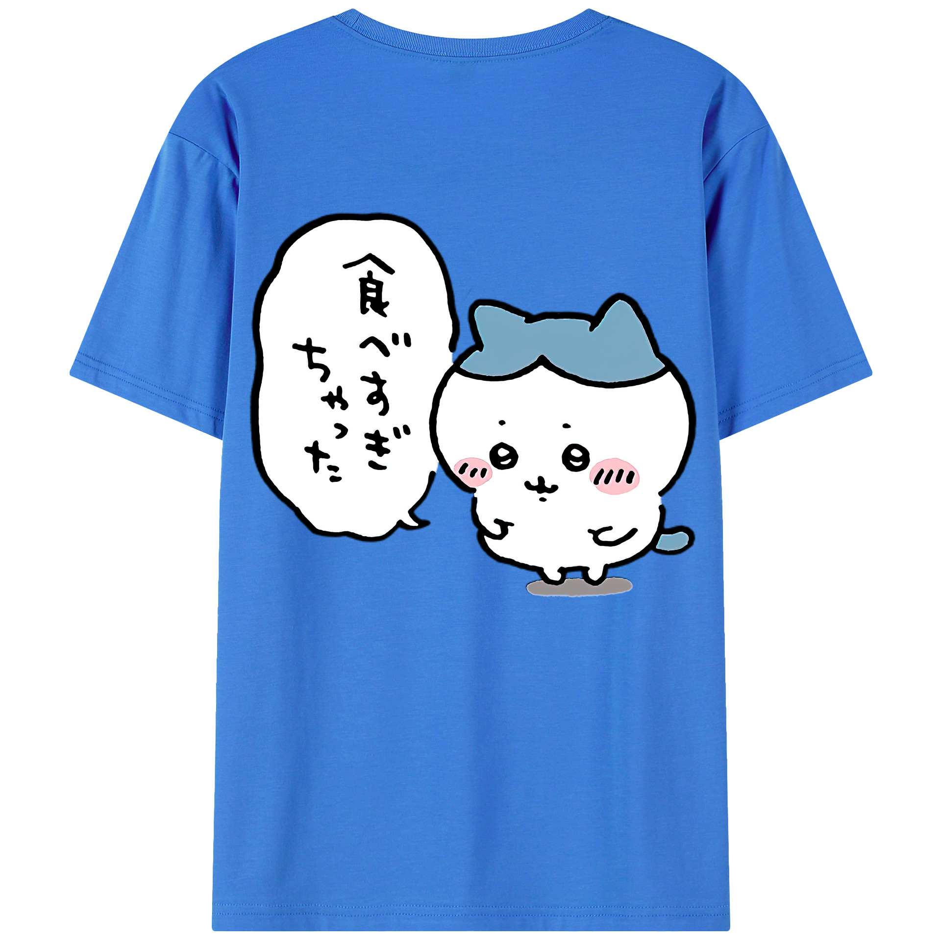 （画像用） ちいかわ ハチワレ Chii-kawa hachiware 綿100％ メンズ半袖Tシャツ（バックプリント） 通気性