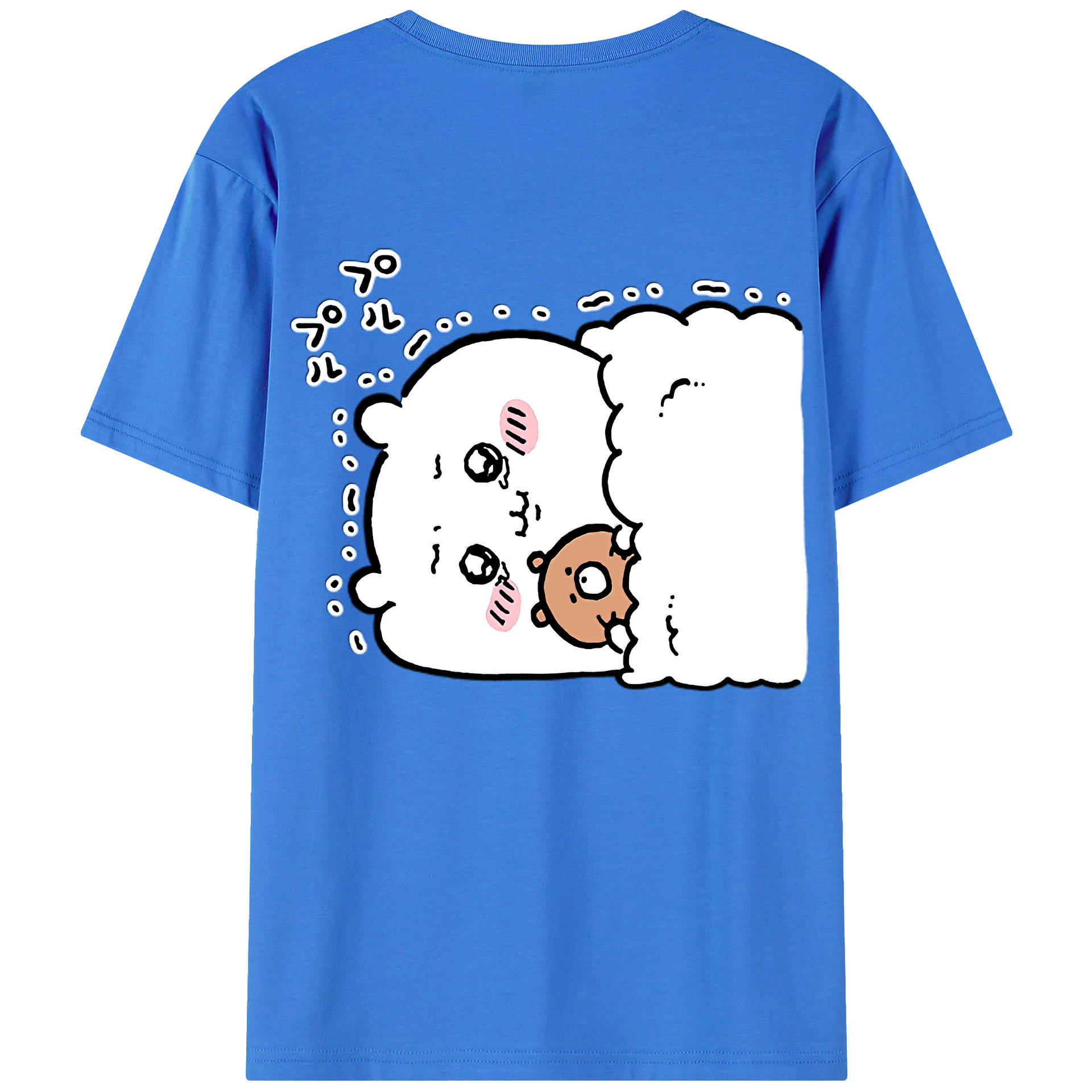 （画像用） ちいかわ ちいかわ Chii-kawa chiikawa 綿100％ メンズ半袖Tシャツ（バックプリント） 通気性