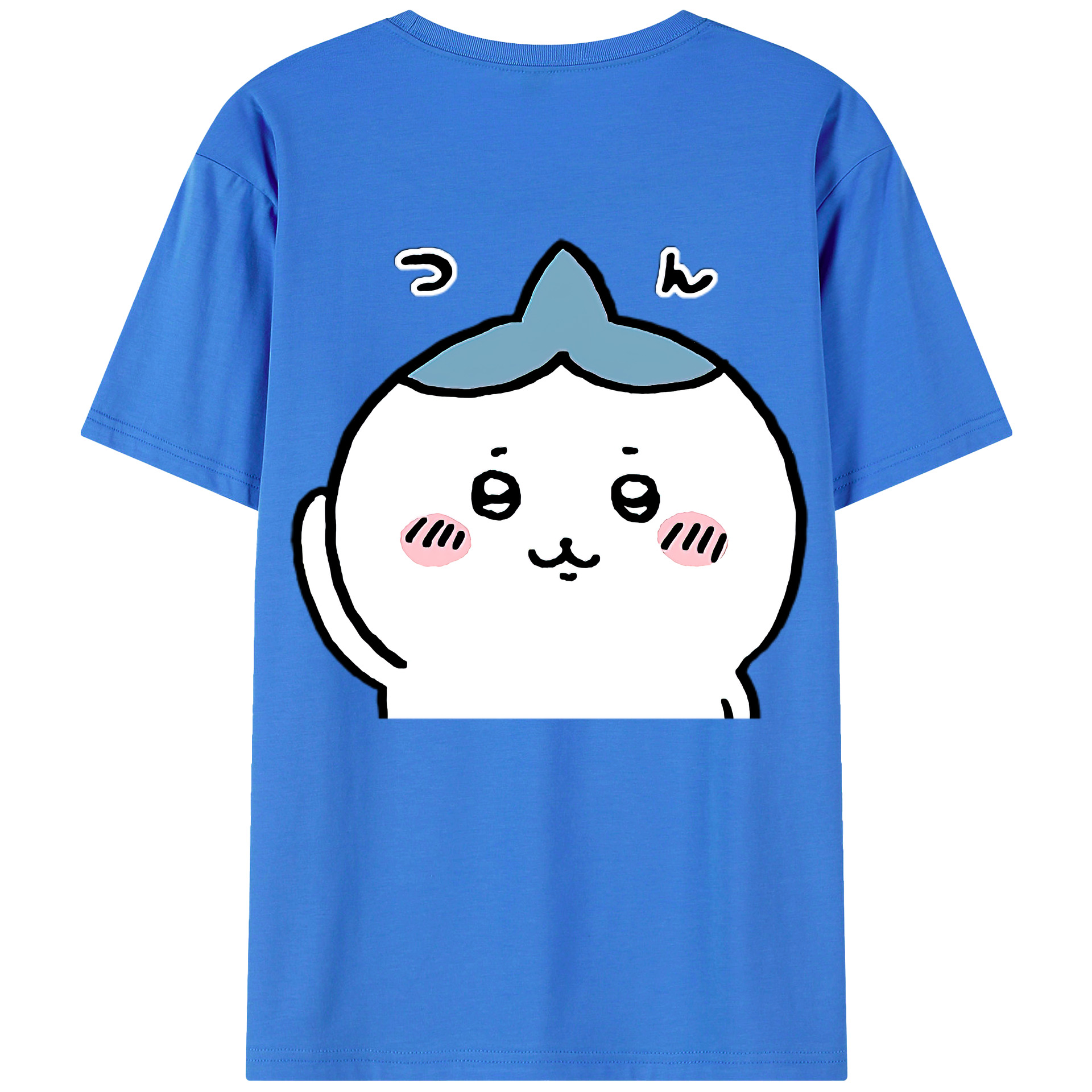 （画像用） ちいかわ ハチワレ Chii-kawa hachiware 綿100％ メンズ半袖Tシャツ（バックプリント） 通気性