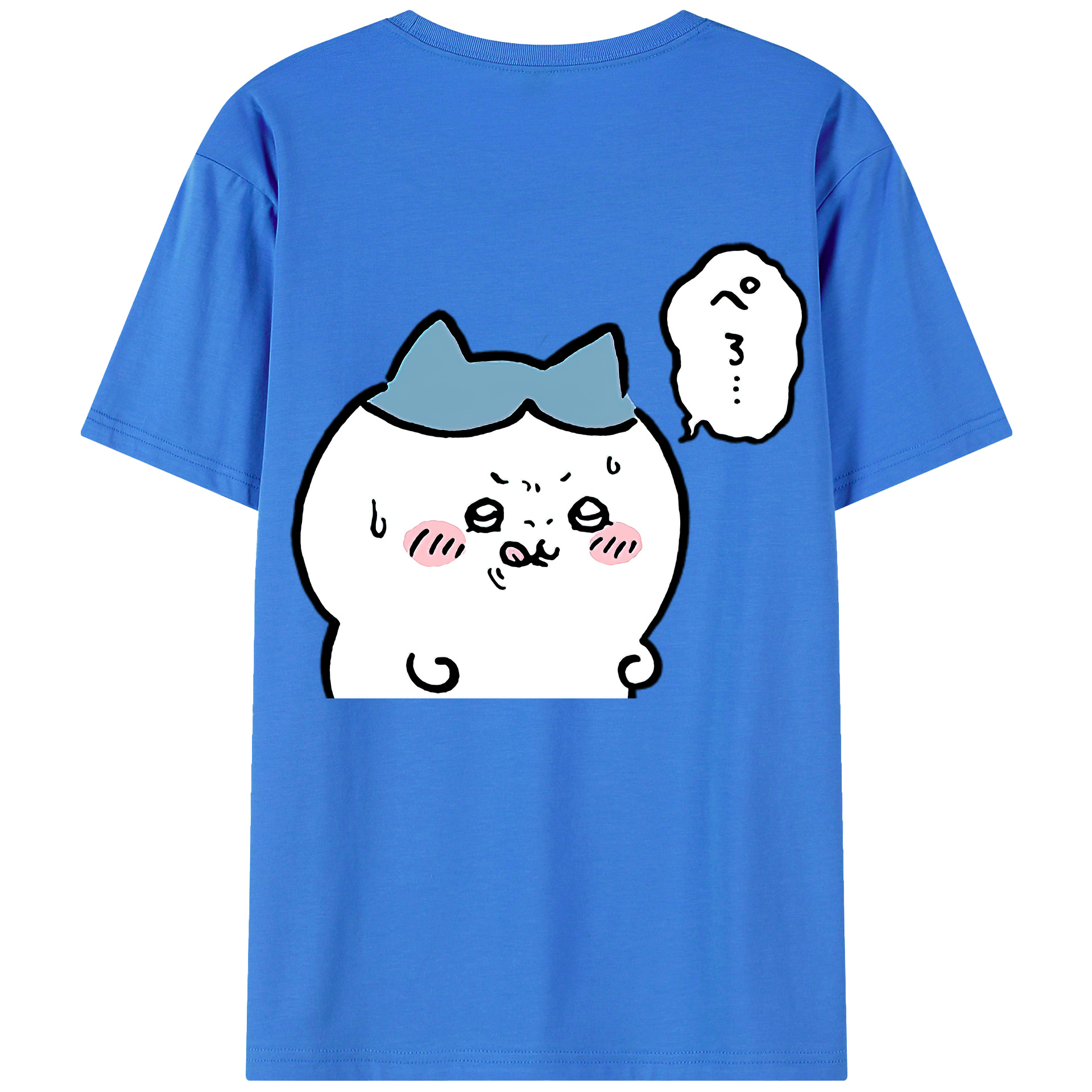 （画像用） ちいかわ ハチワレ Chii-kawa hachiware 綿100％ メンズ半袖Tシャツ（バックプリント） 通気性