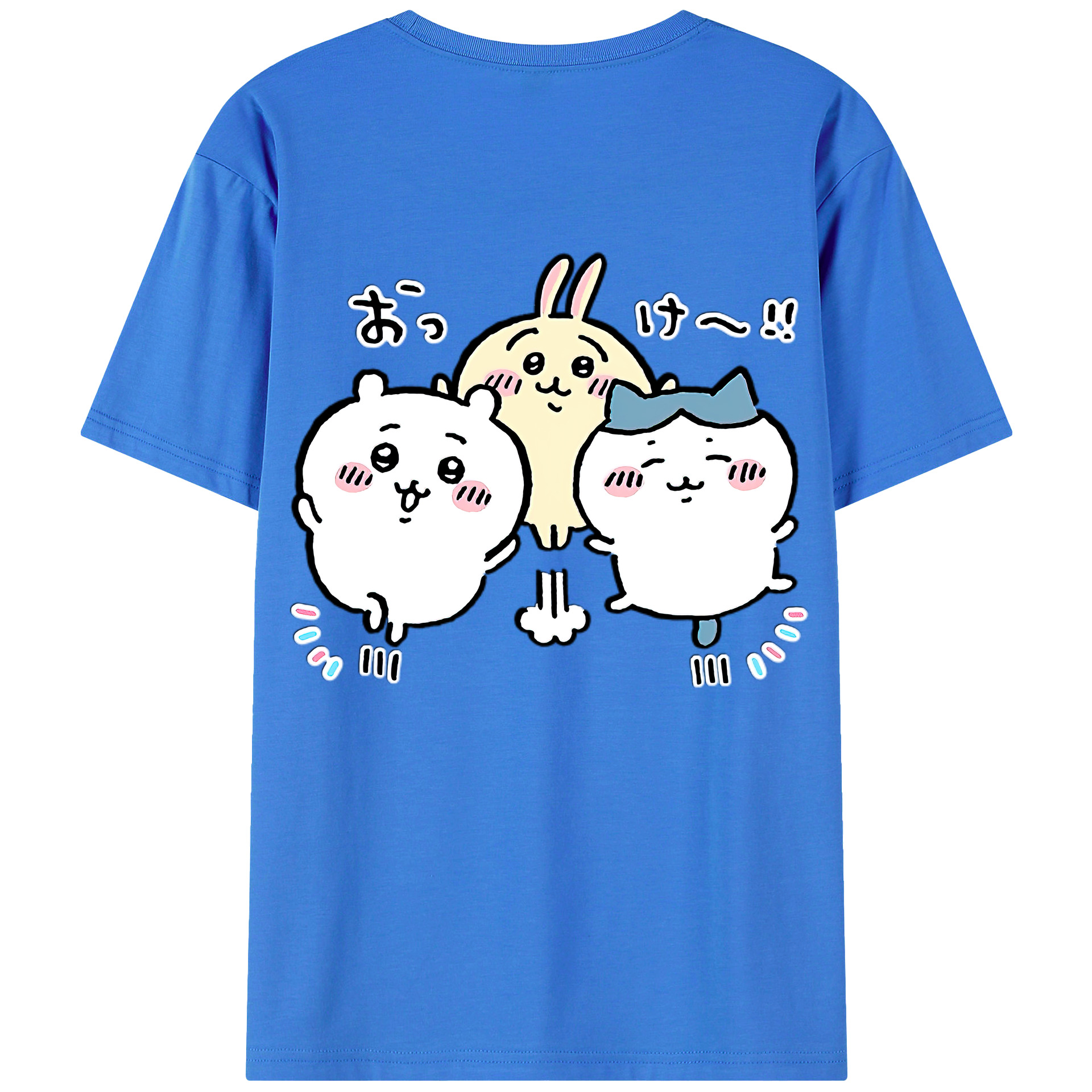 （画像用） ちいかわ ちいかわ Chii-kawa chiikawa 綿100％ メンズ半袖Tシャツ（バックプリント） 通気性