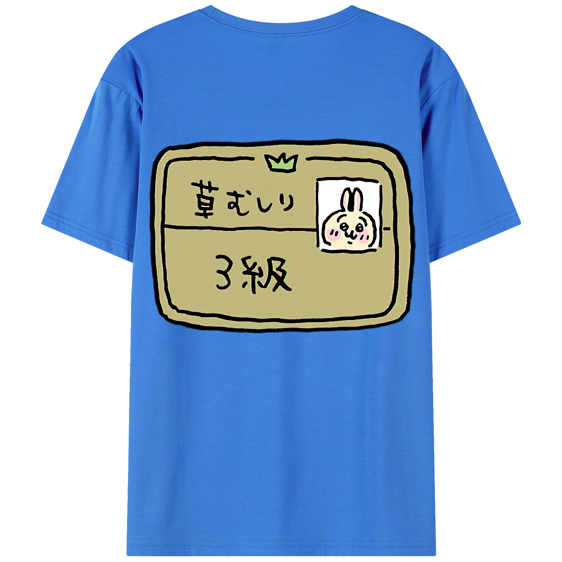 （画像用） ちいかわ うさぎ Chii-kawa usagi 綿100％ メンズ半袖Tシャツ（バックプリント） 通気性