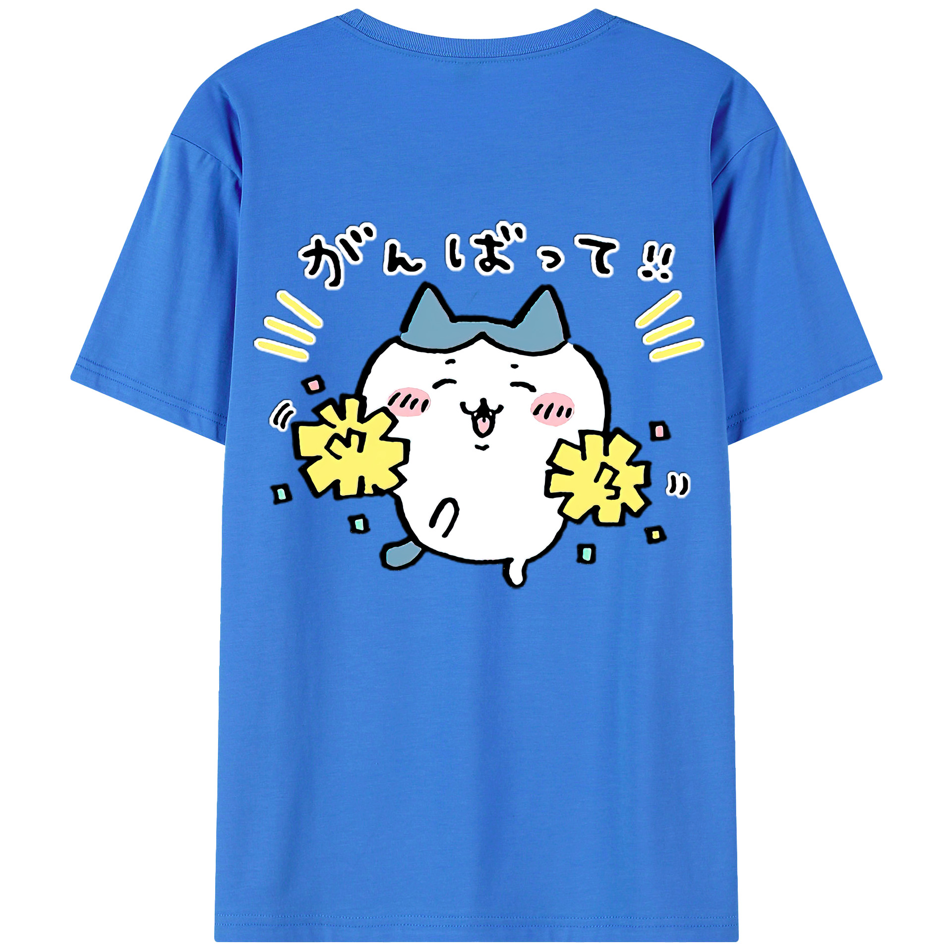 （画像用） ちいかわ ハチワレ Chii-kawa hachiware 綿100％ メンズ半袖Tシャツ（バックプリント） 通気性