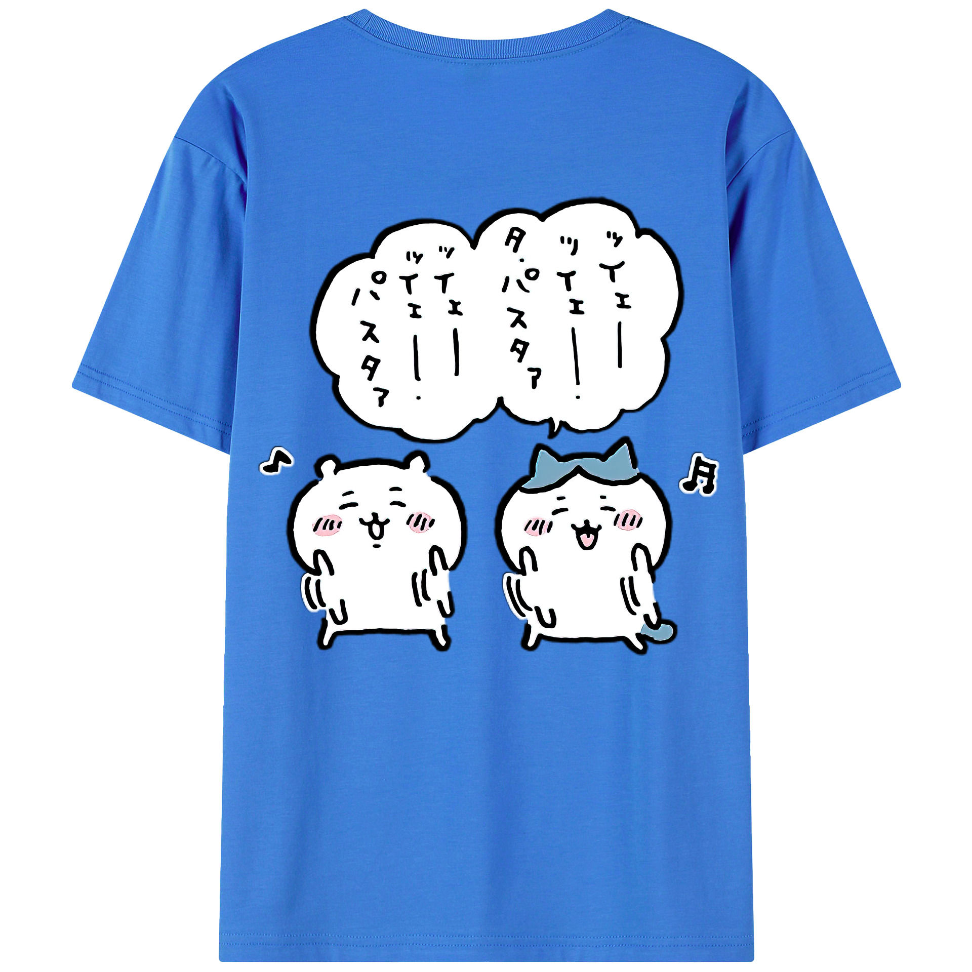 （画像用） ちいかわ ハチワレ Chii-kawa hachiware 綿100％ メンズ半袖Tシャツ（バックプリント） 通気性