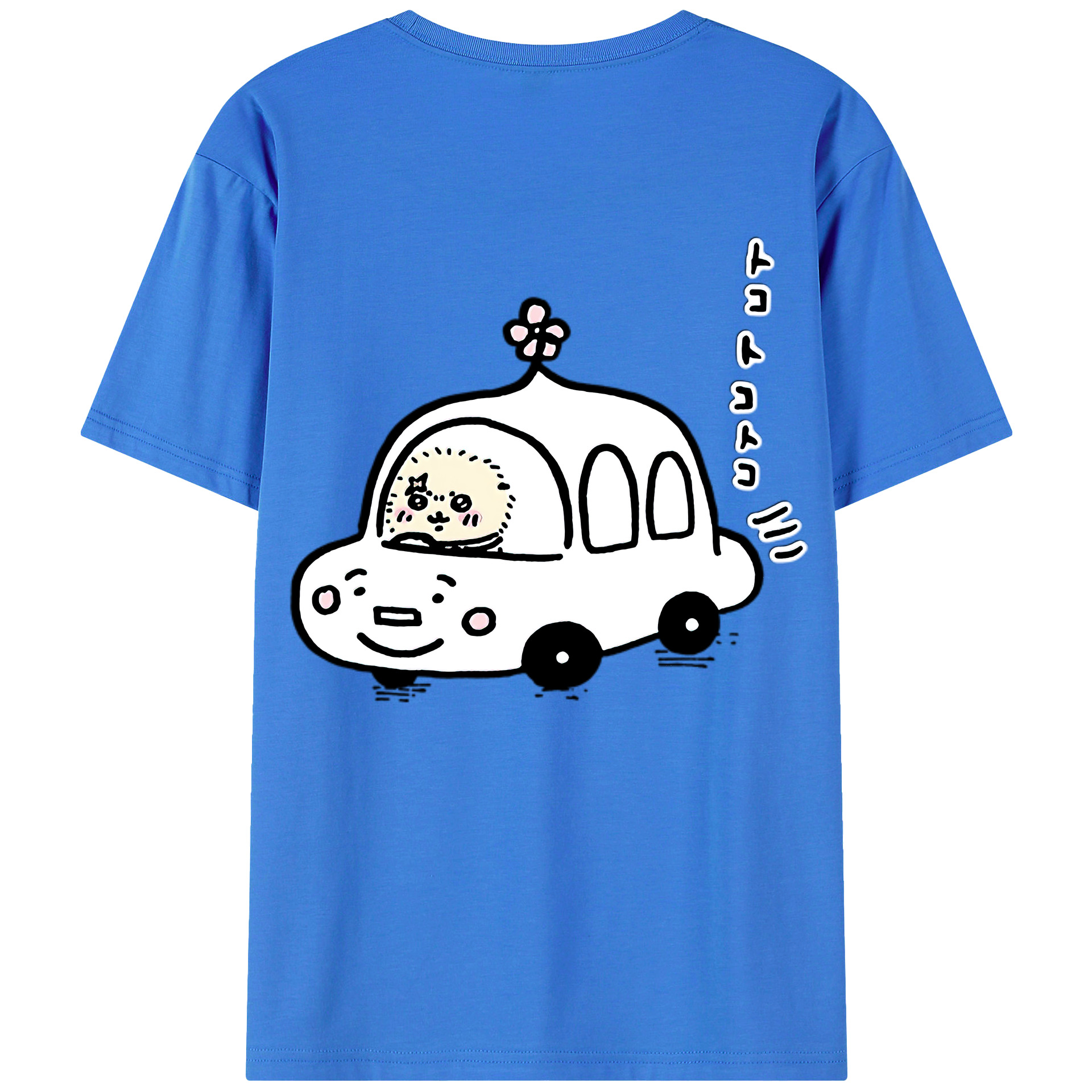 （画像用） ちいかわ ラッコ Chii-kawa Sea otter 綿100％ メンズ半袖Tシャツ（バックプリント） 通気性