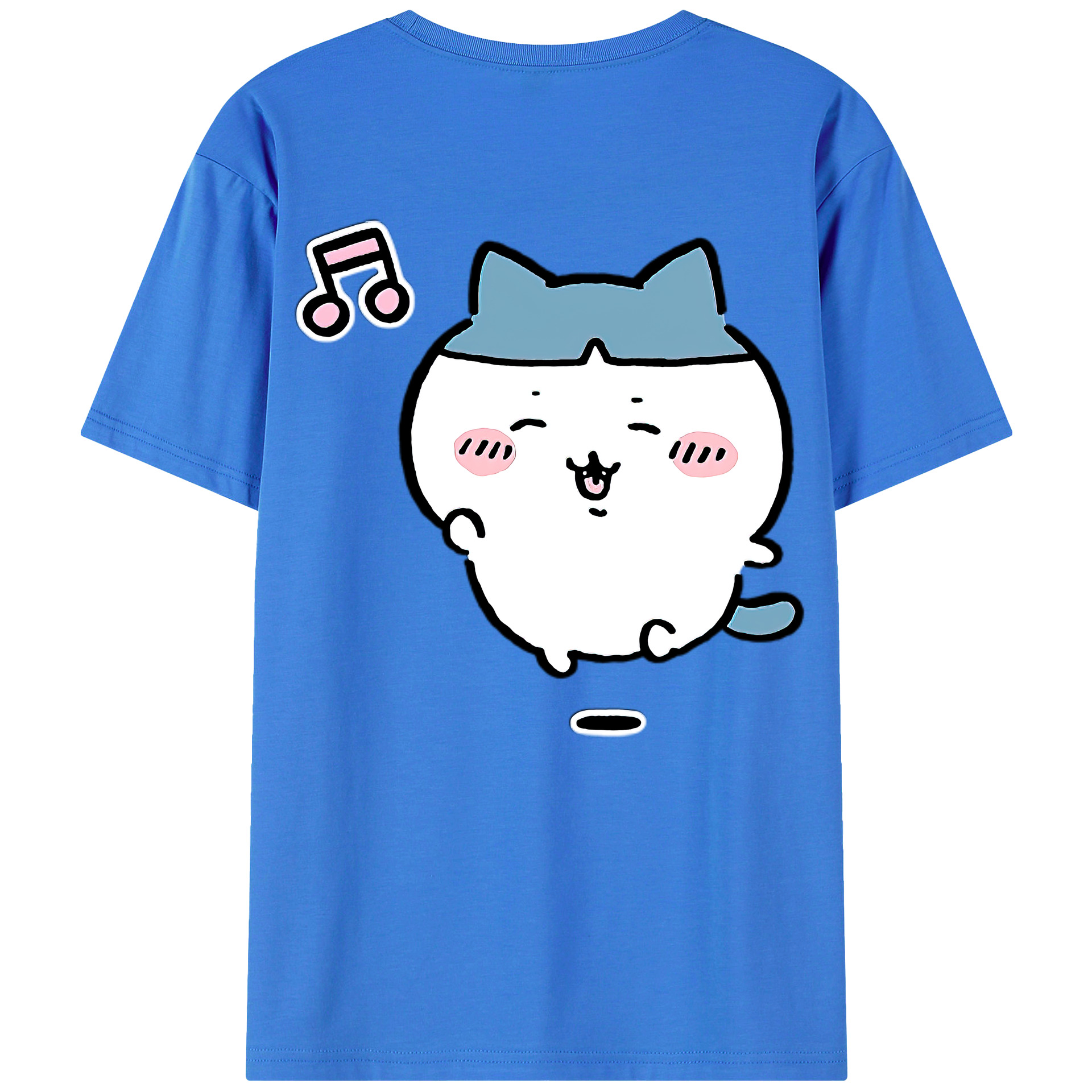 （画像用） ちいかわ ハチワレ Chii-kawa hachiware 綿100％ メンズ半袖Tシャツ（バックプリント） 通気性