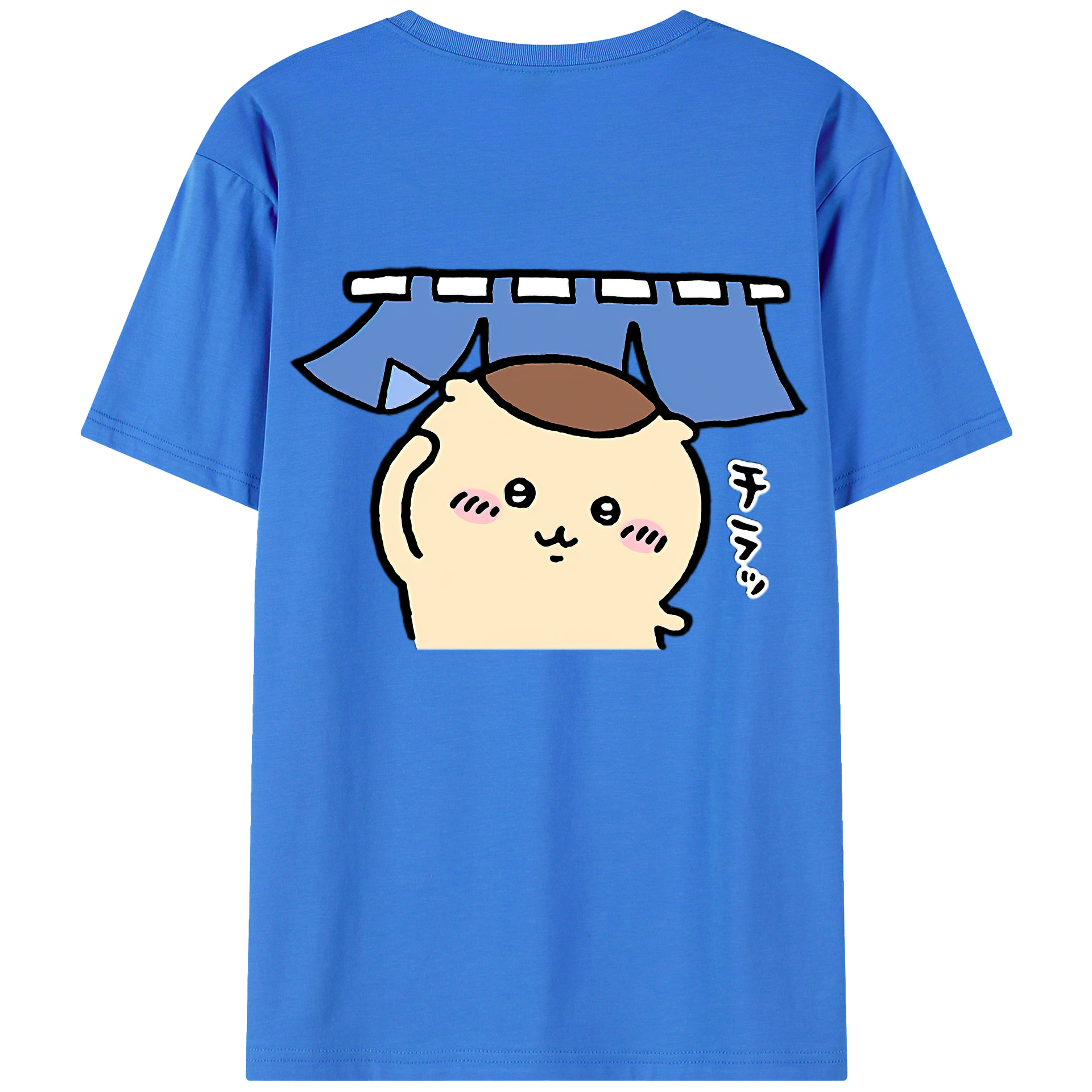 （画像用） ちいかわ くりまんじゅう Chii-kawa kuri manjū 綿100％ メンズ半袖Tシャツ（バックプリント） 通気性