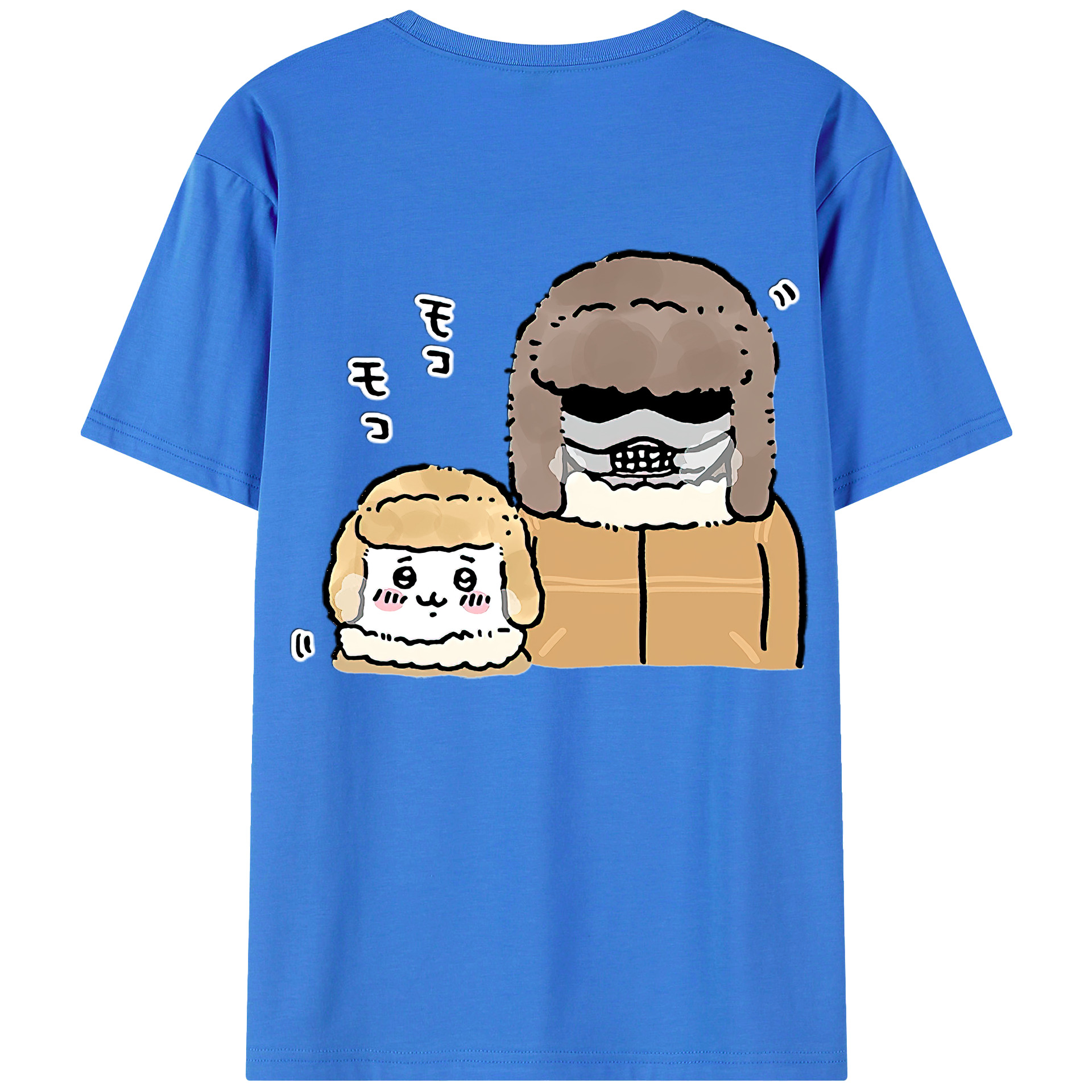 （画像用） ちいかわ 労働の鎧さん Chii-kawa Mr. Armor of Labor 綿100％ メンズ半袖Tシャツ（バックプリント） 通気性