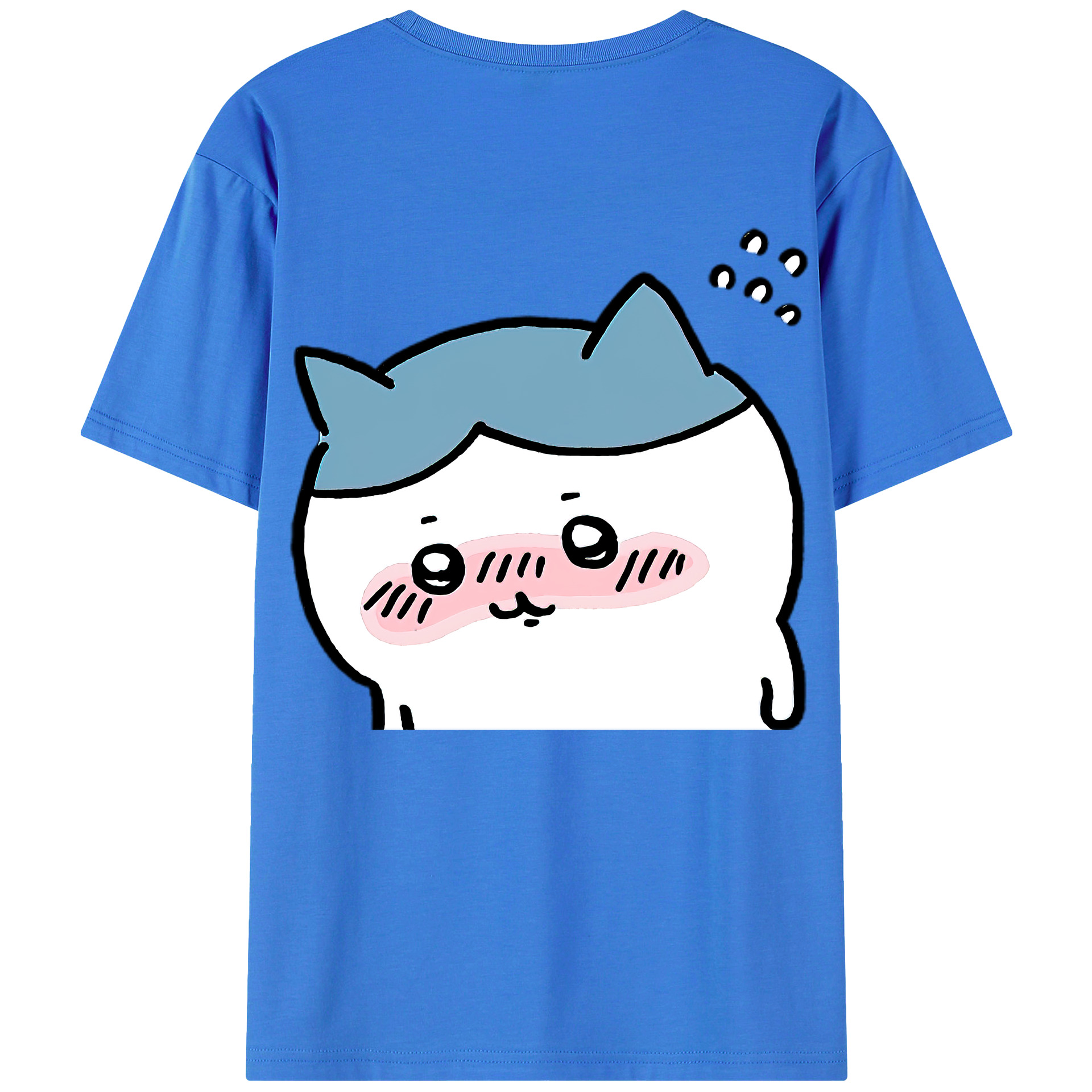 （画像用） ちいかわ ハチワレ Chii-kawa hachiware 綿100％ メンズ半袖Tシャツ（バックプリント） 通気性