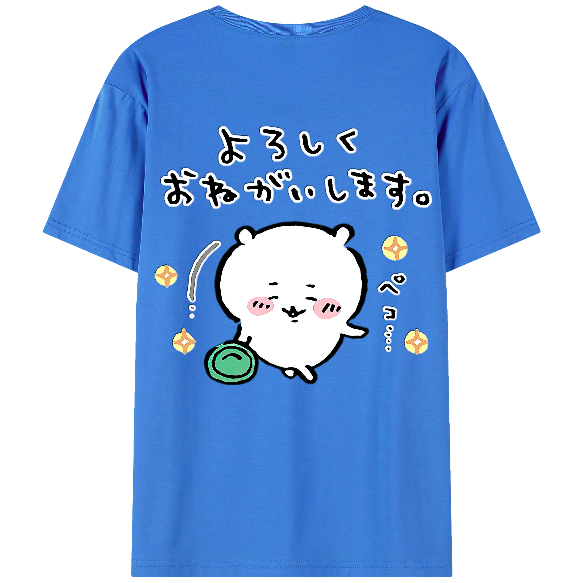 （画像用） ちいかわ ちいかわ Chii-kawa chiikawa 綿100％ メンズ半袖Tシャツ（バックプリント） 通気性