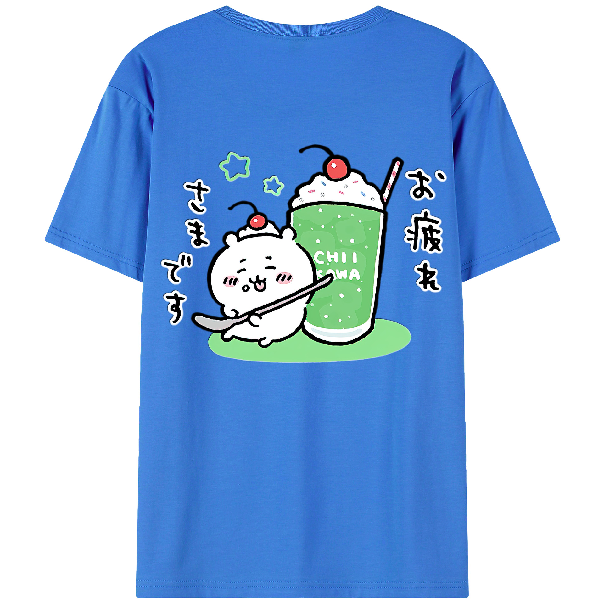 （画像用） ちいかわ ちいかわ Chii-kawa chiikawa 綿100％ メンズ半袖Tシャツ（バックプリント） 通気性