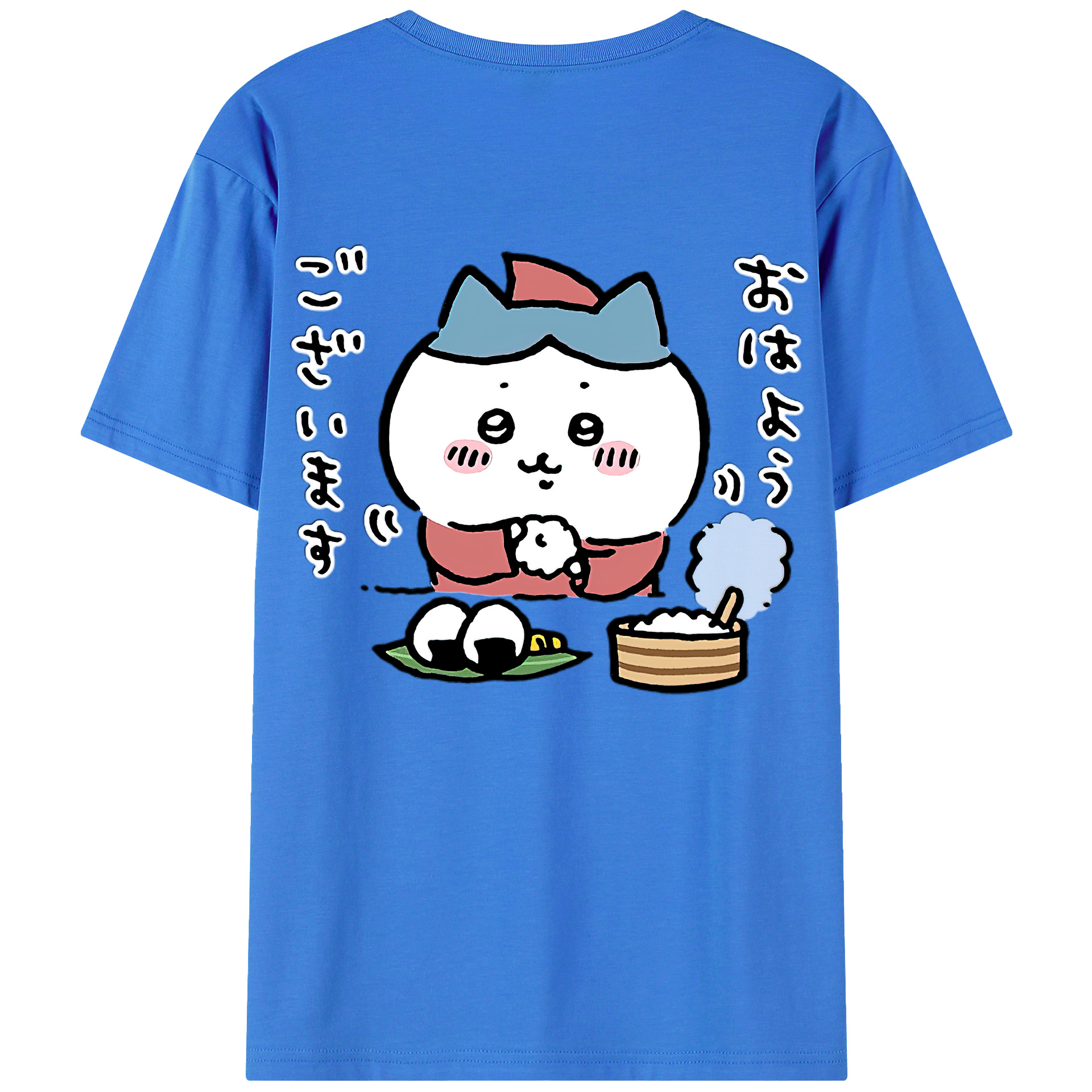 （画像用） ちいかわ ハチワレ Chii-kawa hachiware 綿100％ メンズ半袖Tシャツ（バックプリント） 通気性
