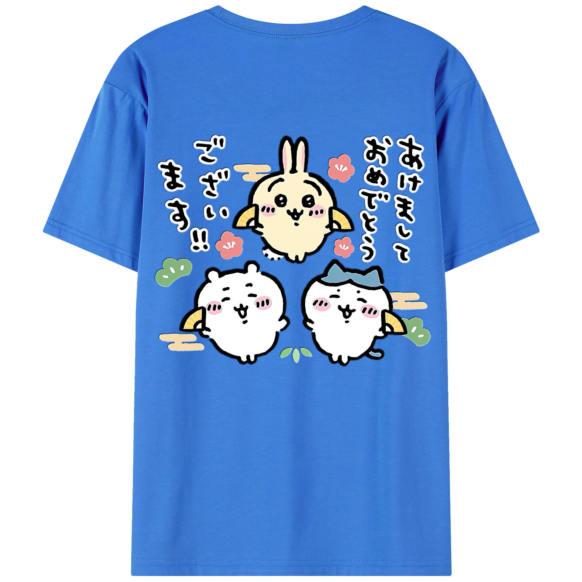 （画像用） ちいかわ ちいかわ Chii-kawa chiikawa 綿100％ メンズ半袖Tシャツ（バックプリント） 通気性