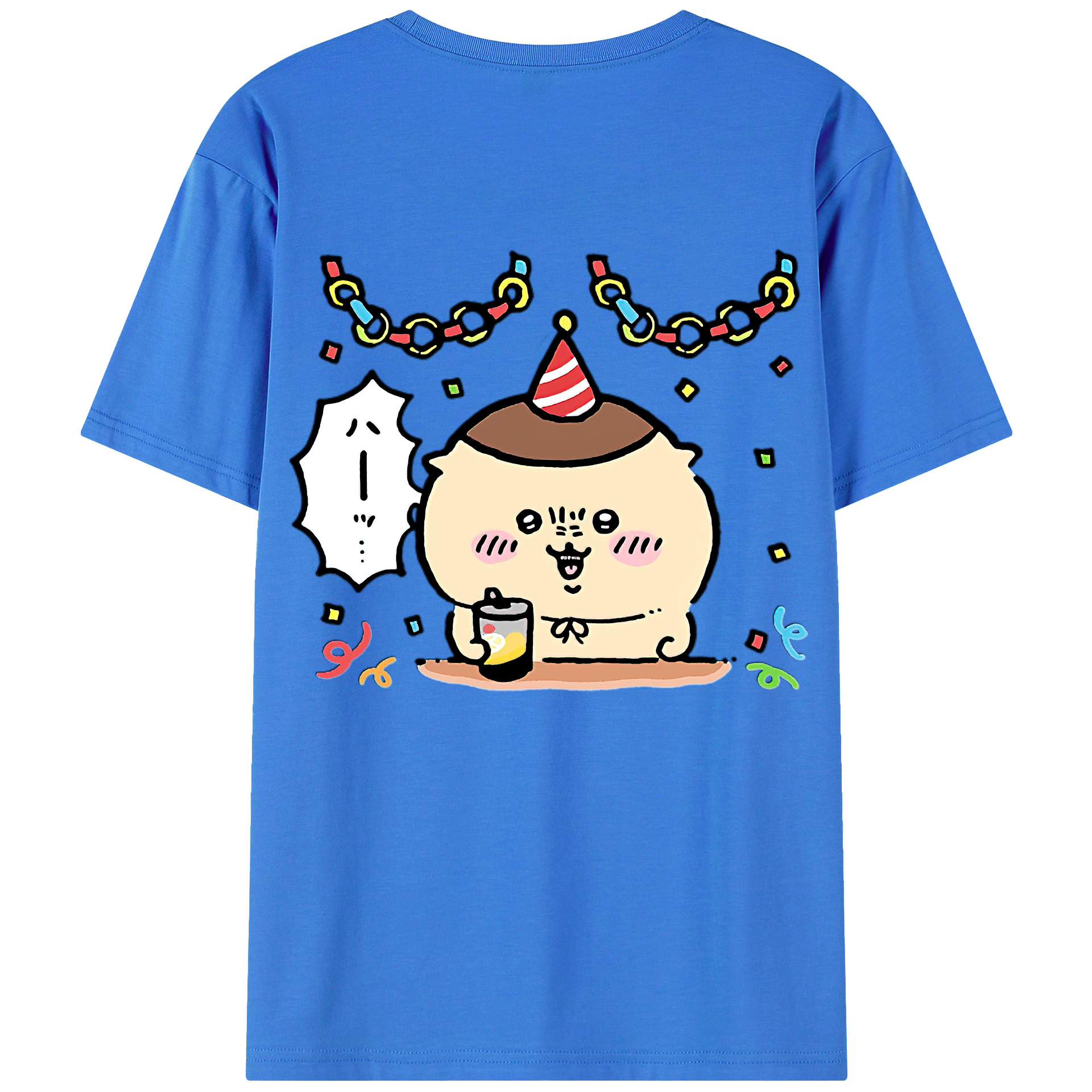 （画像用） ちいかわ くりまんじゅう Chii-kawa kuri manjū 綿100％ メンズ半袖Tシャツ（バックプリント） 通気性