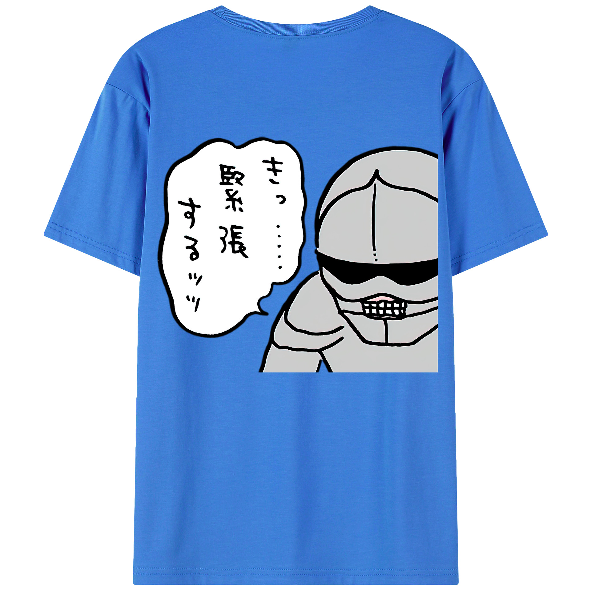 （画像用） ちいかわ 労働の鎧さん Chii-kawa Mr. Armor of Labor 綿100％ メンズ半袖Tシャツ（バックプリント） 通気性