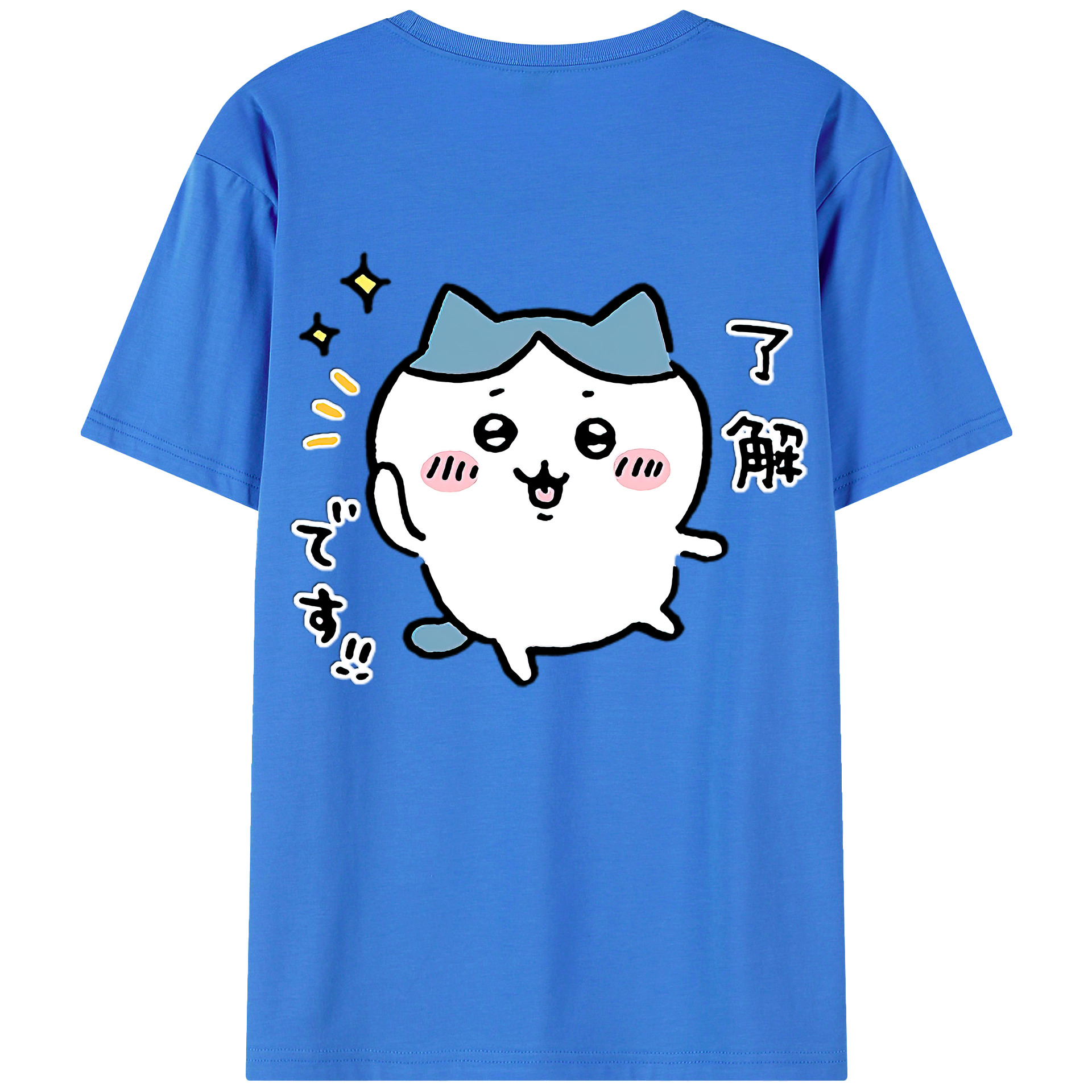 （画像用） ちいかわ ハチワレ Chii-kawa hachiware 綿100％ メンズ半袖Tシャツ（バックプリント） 通気性