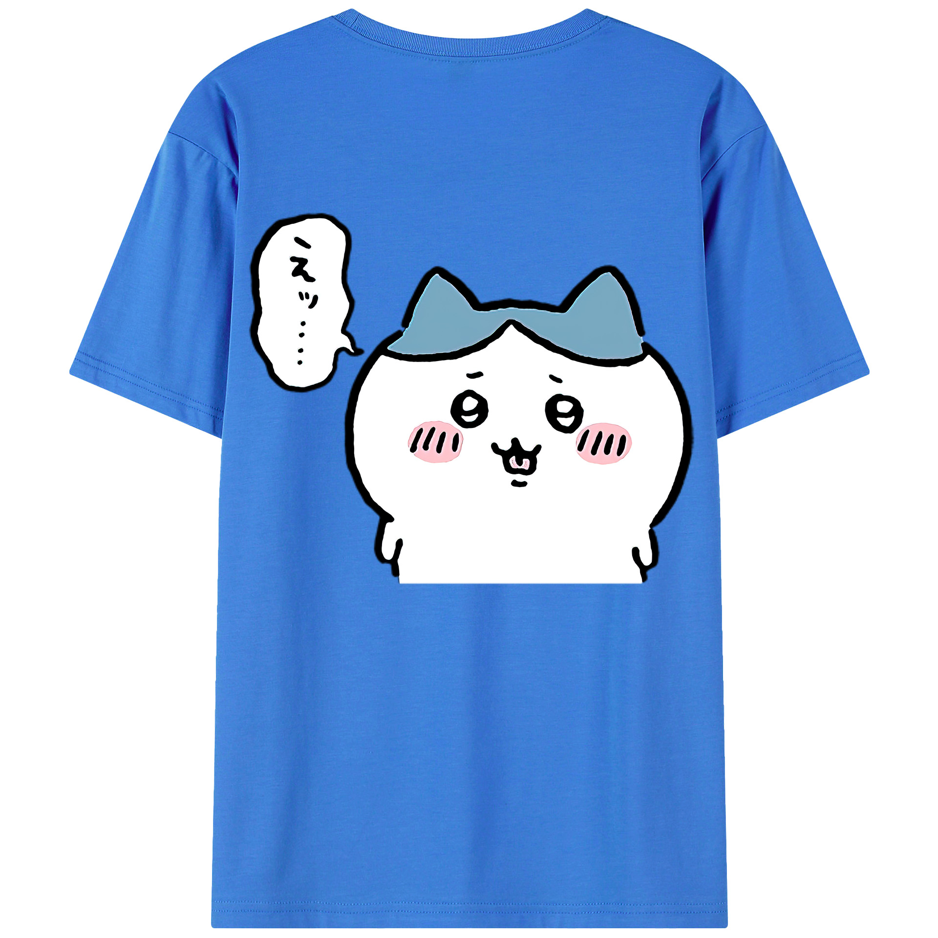 （画像用） ちいかわ ハチワレ Chii-kawa hachiware 綿100％ メンズ半袖Tシャツ（バックプリント） 通気性