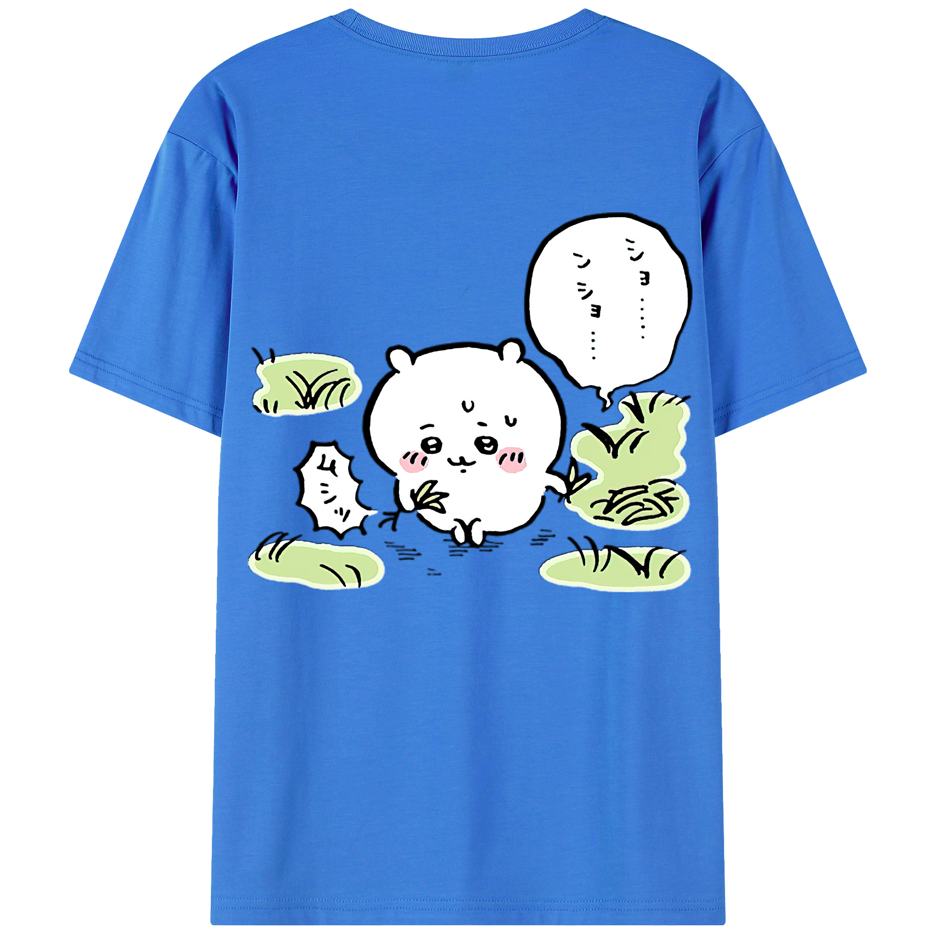 （画像用） ちいかわ ちいかわ Chii-kawa chiikawa 綿100％ メンズ半袖Tシャツ（バックプリント） 通気性