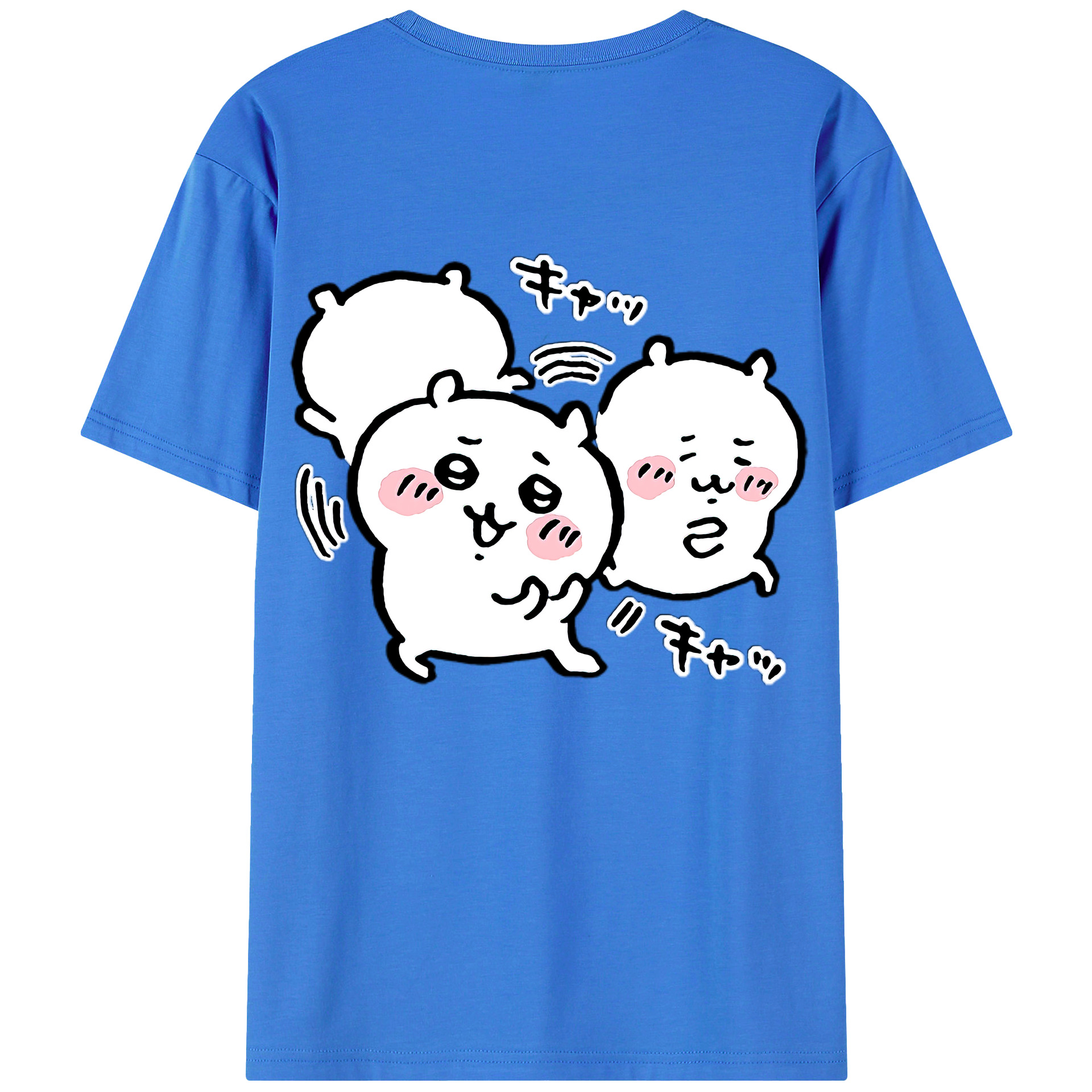 （画像用） ちいかわ ちいかわ Chii-kawa chiikawa 綿100％ メンズ半袖Tシャツ（バックプリント） 通気性