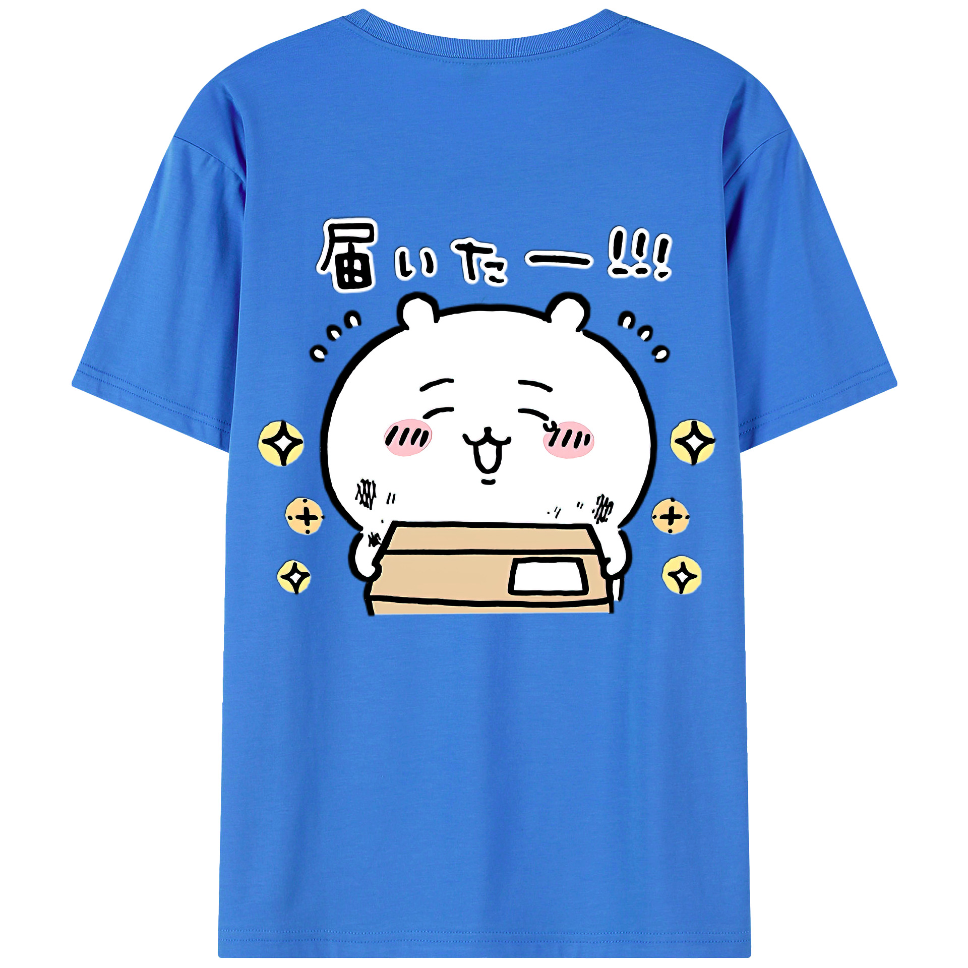 （画像用） ちいかわ ちいかわ Chii-kawa chiikawa 綿100％ メンズ半袖Tシャツ（バックプリント） 通気性