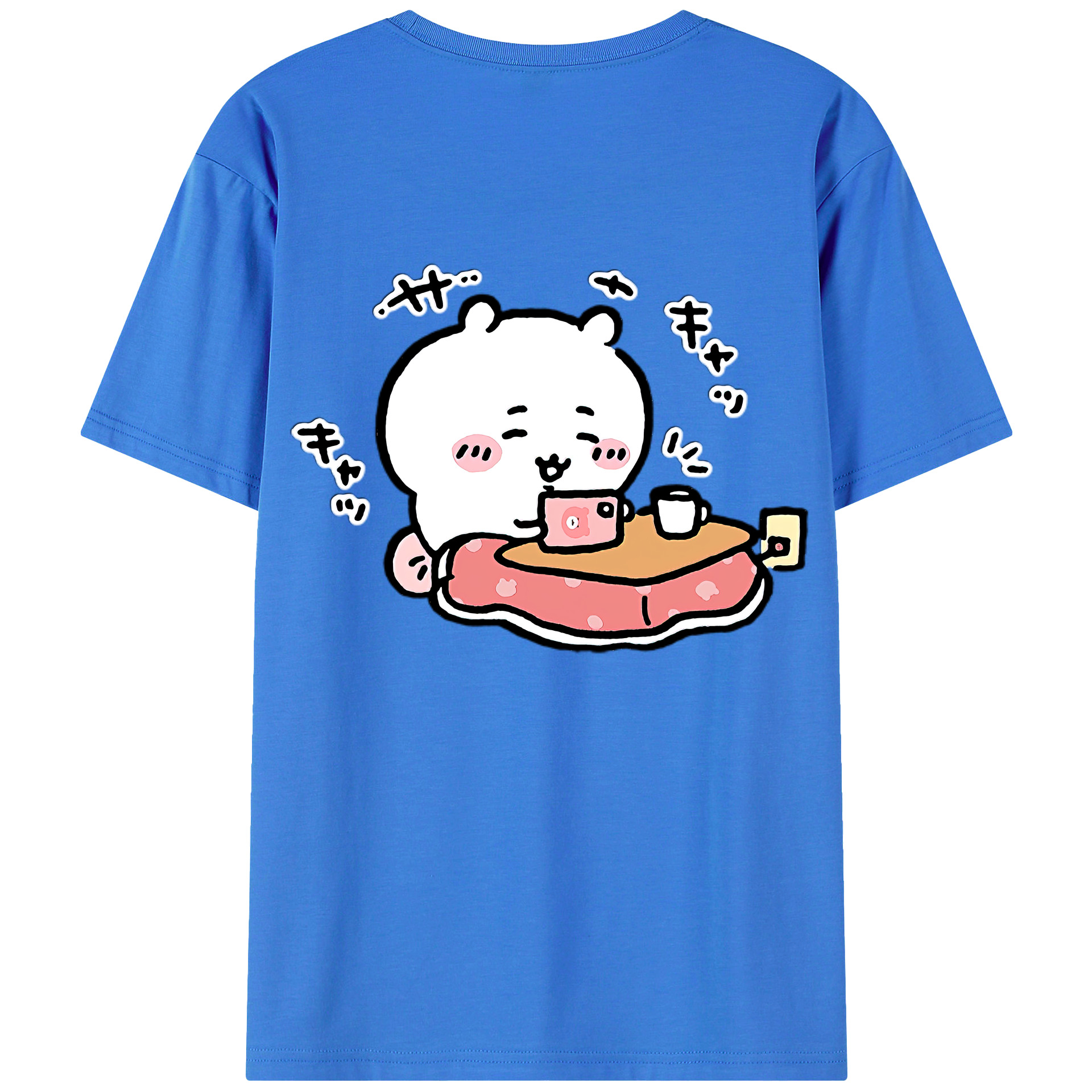 （画像用） ちいかわ ちいかわ Chii-kawa chiikawa 綿100％ メンズ半袖Tシャツ（バックプリント） 通気性