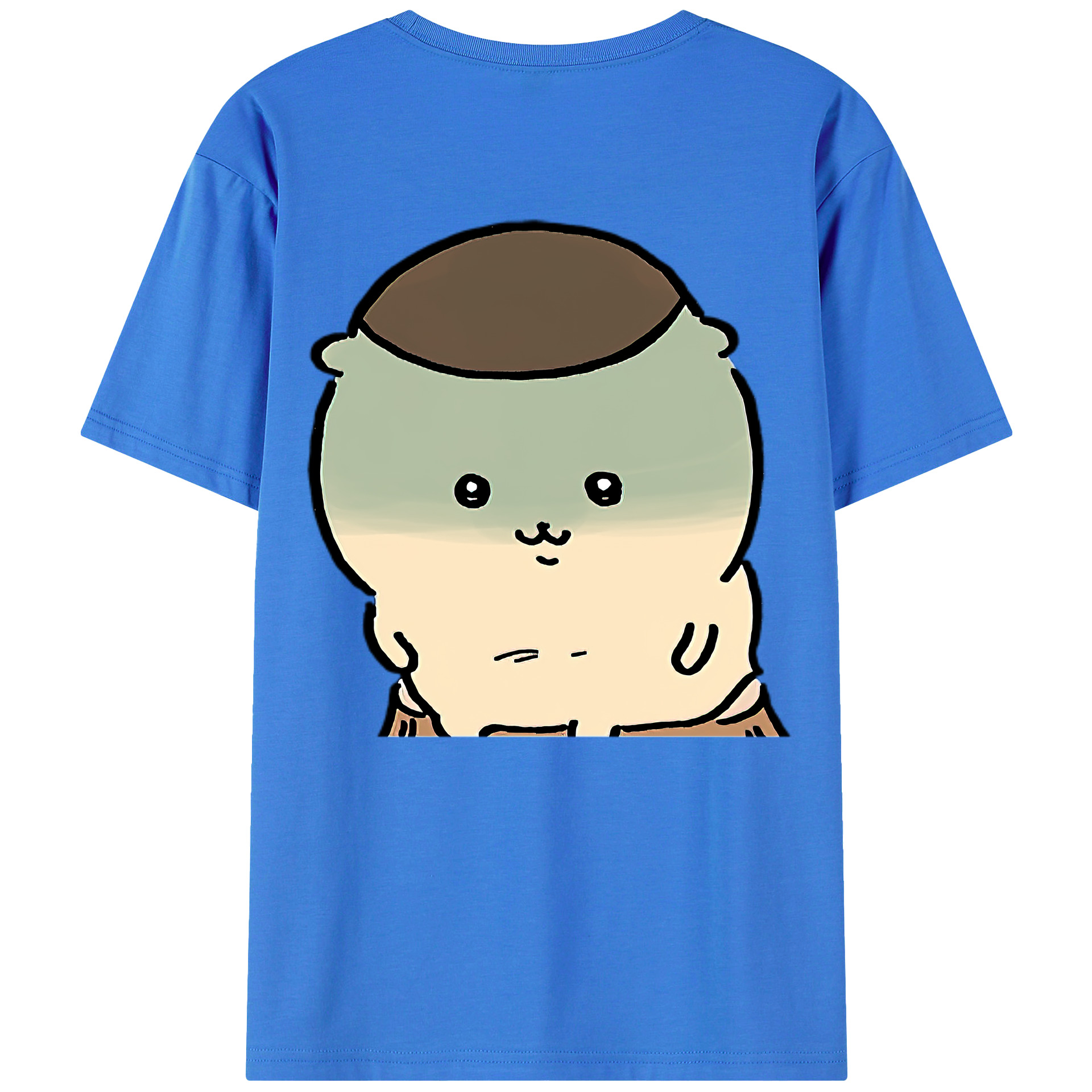 （画像用） ちいかわ くりまんじゅう Chii-kawa kuri manjū 綿100％ メンズ半袖Tシャツ（バックプリント） 通気性
