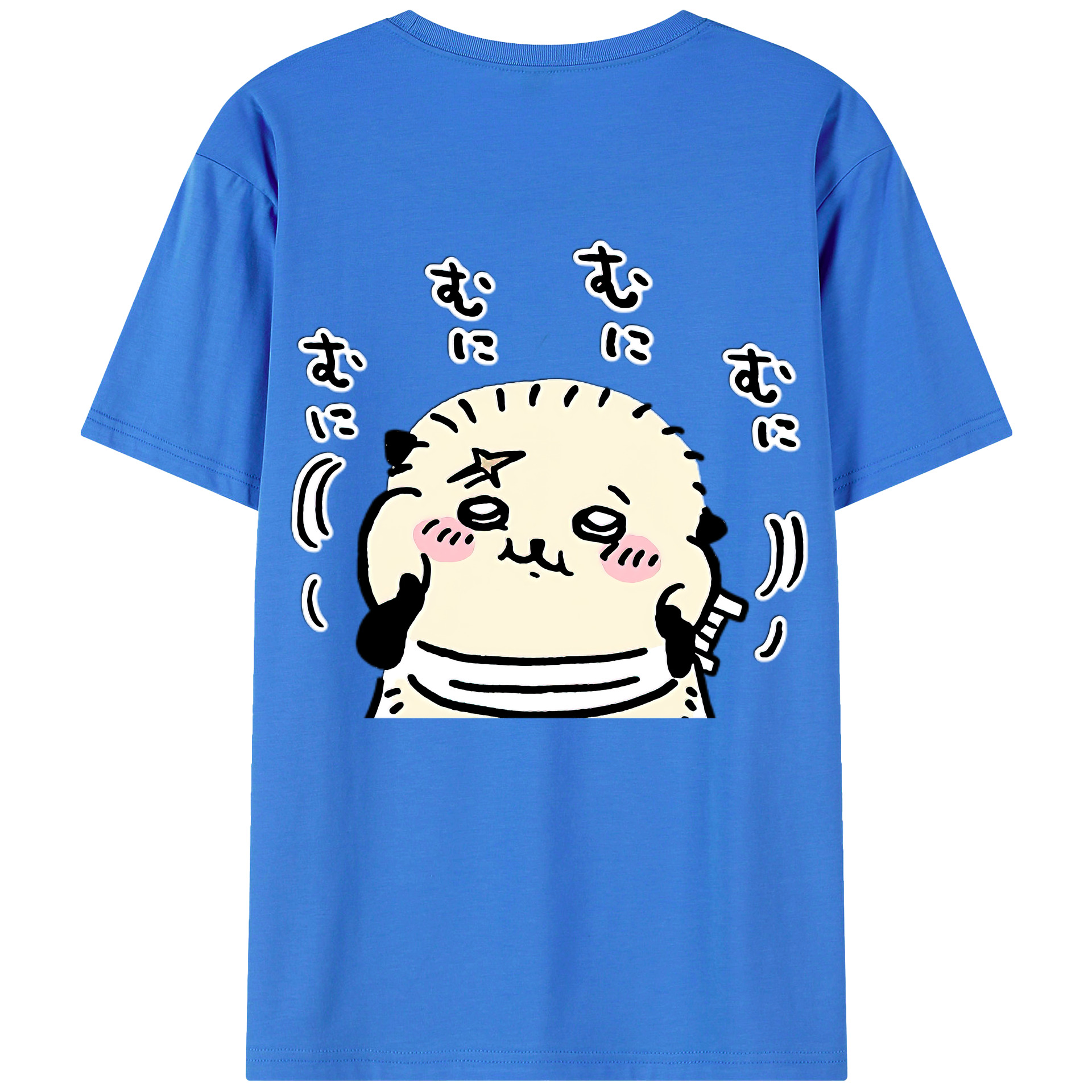 （画像用） ちいかわ ラッコ Chii-kawa Sea otter 綿100％ メンズ半袖Tシャツ（バックプリント） 通気性