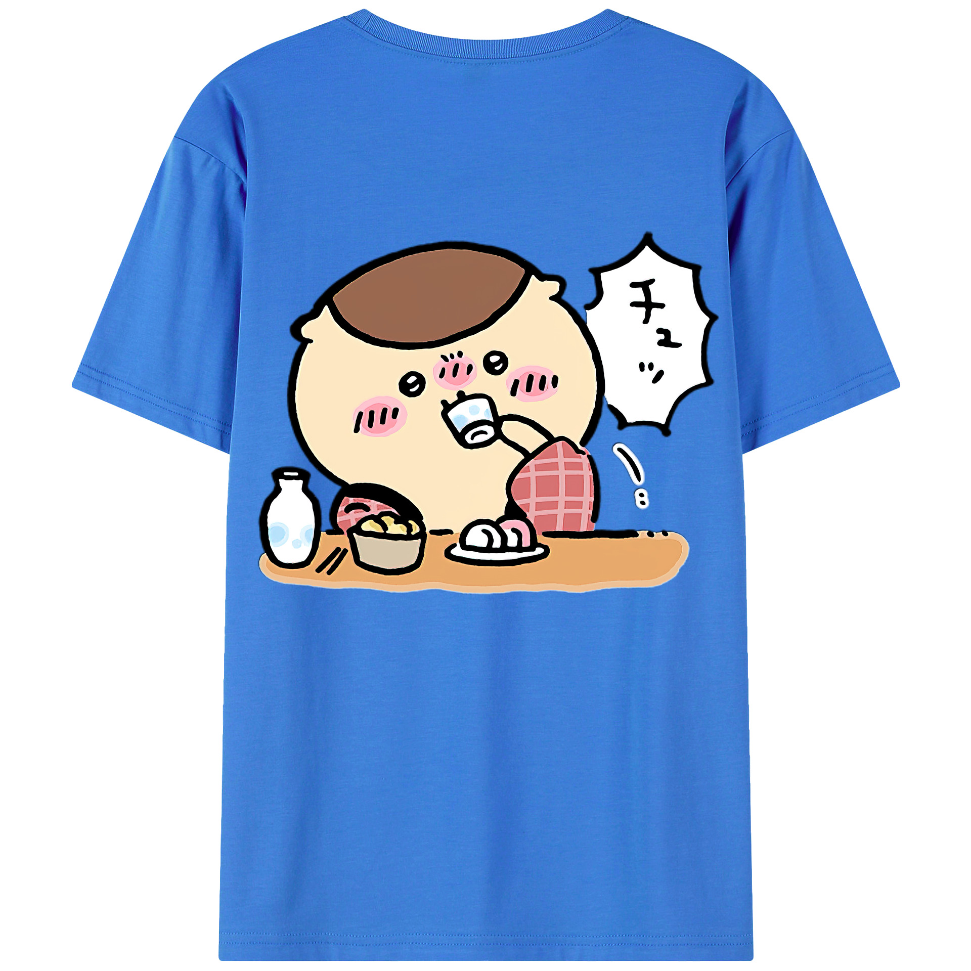 （画像用） ちいかわ くりまんじゅう Chii-kawa kuri manjū 綿100％ メンズ半袖Tシャツ（バックプリント） 通気性