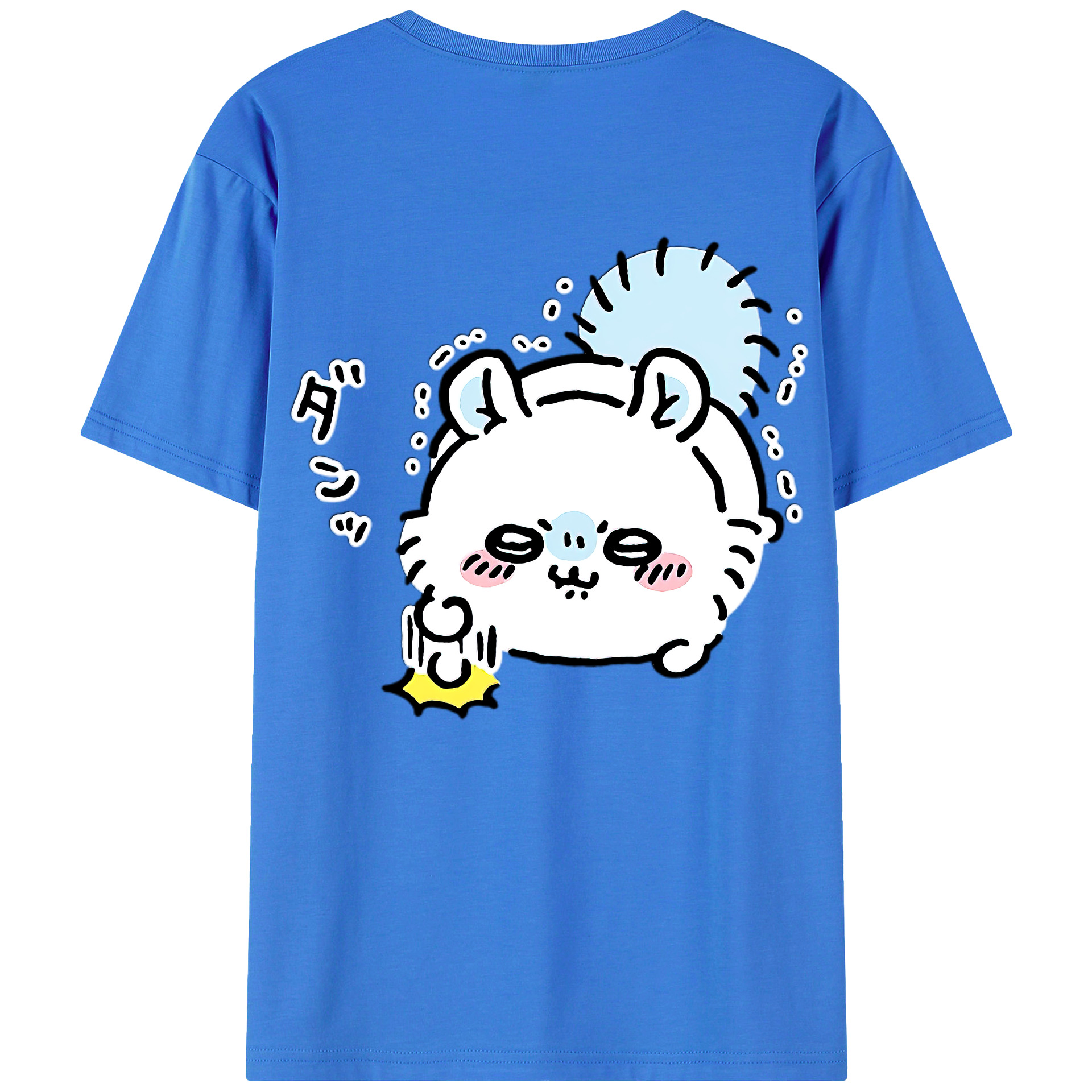 （画像用） ちいかわ モモンガ Chii-kawa Momonga 綿100％ メンズ半袖Tシャツ（バックプリント） 通気性
