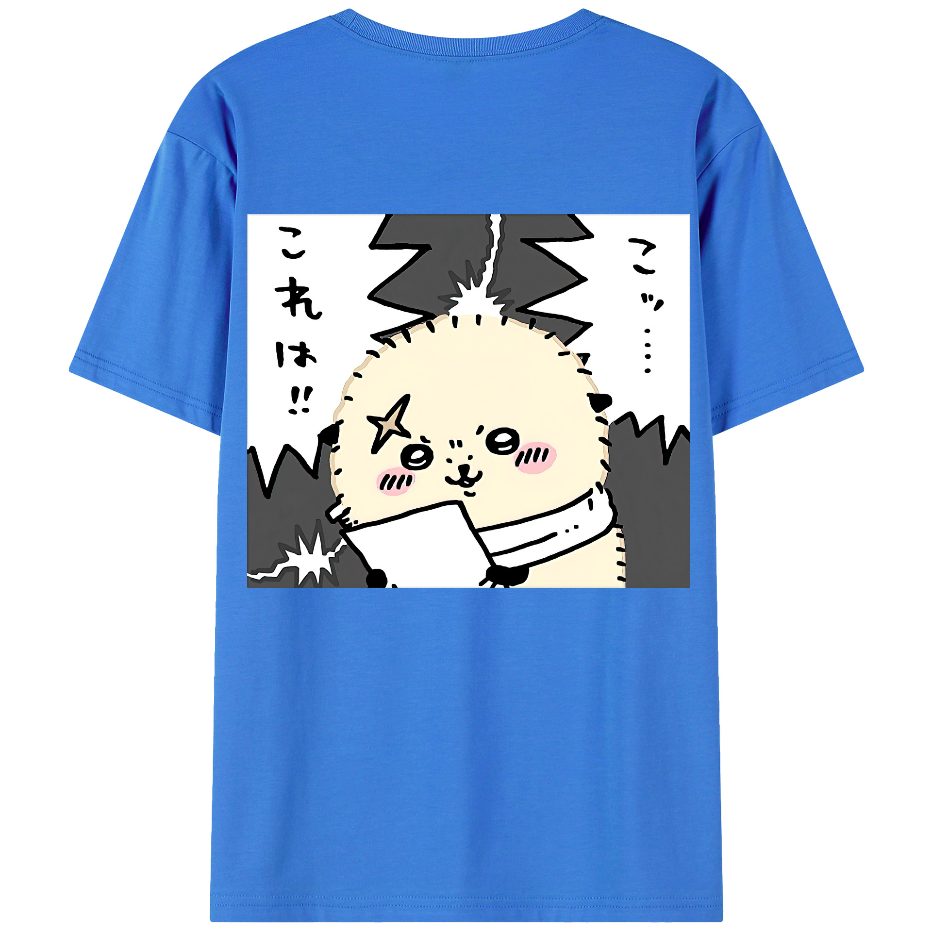 （画像用） ちいかわ ラッコ Chii-kawa Sea otter 綿100％ メンズ半袖Tシャツ（バックプリント） 通気性