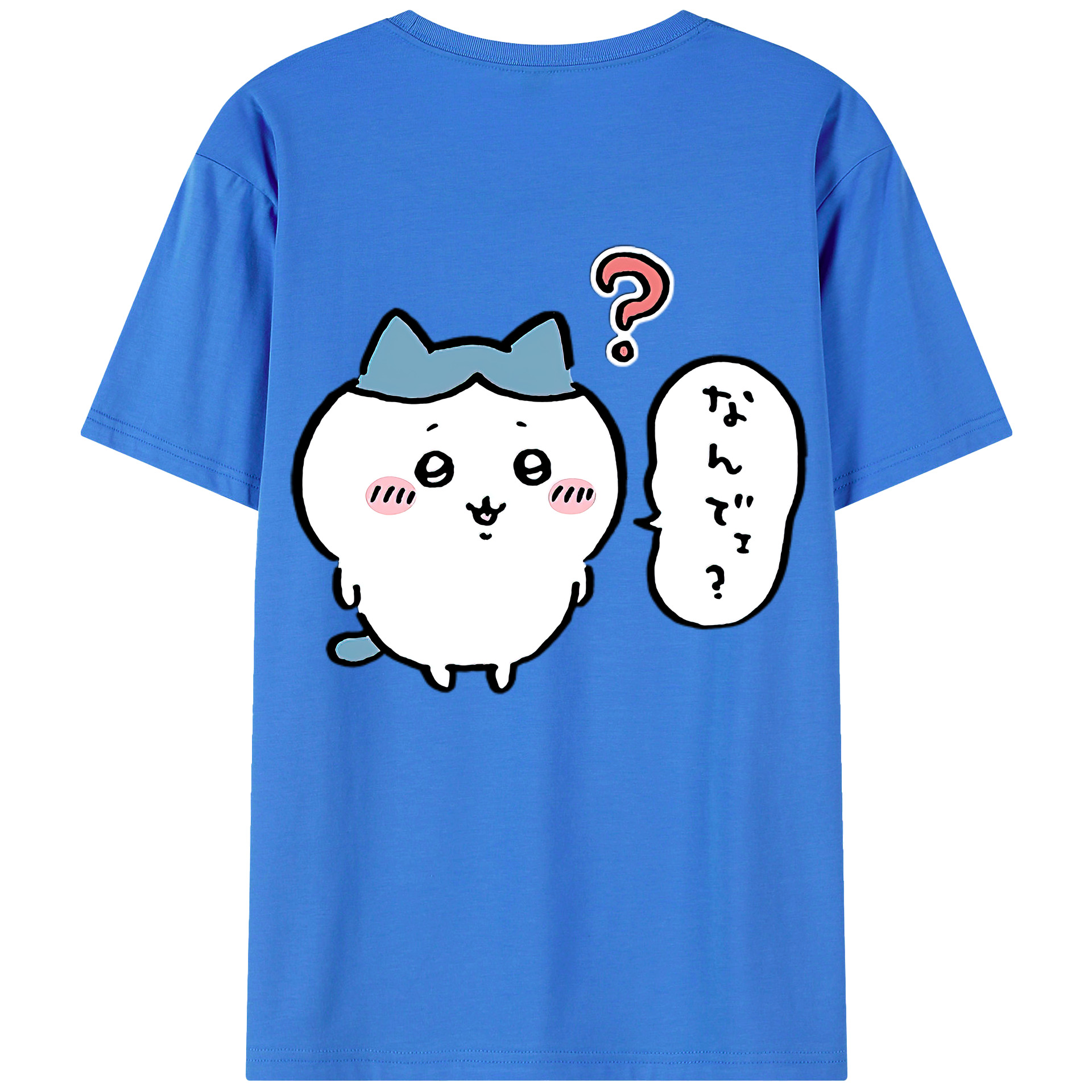 （画像用） ちいかわ ハチワレ Chii-kawa hachiware 綿100％ メンズ半袖Tシャツ（バックプリント） 通気性