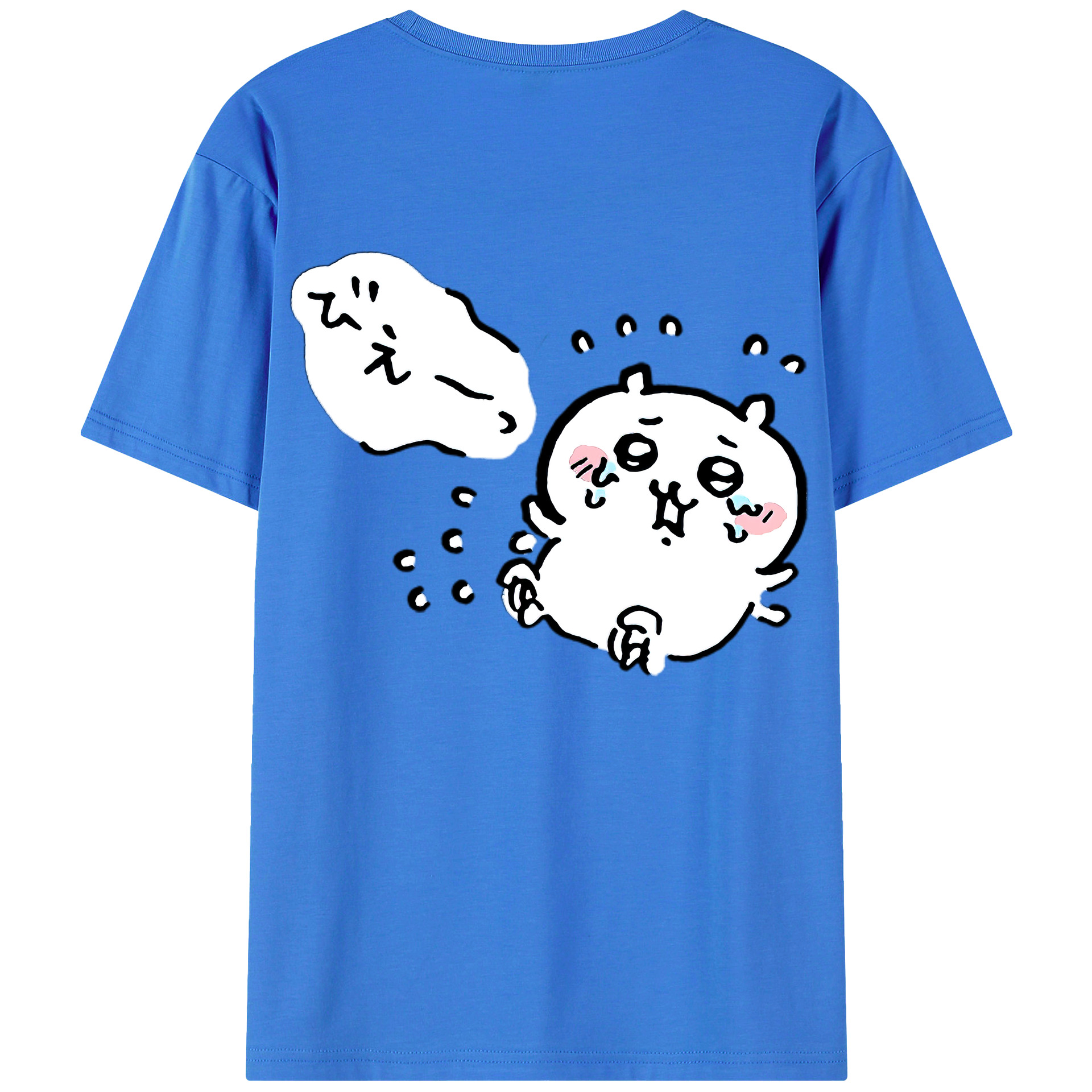 （画像用） ちいかわ ちいかわ Chii-kawa chiikawa 綿100％ メンズ半袖Tシャツ（バックプリント） 通気性