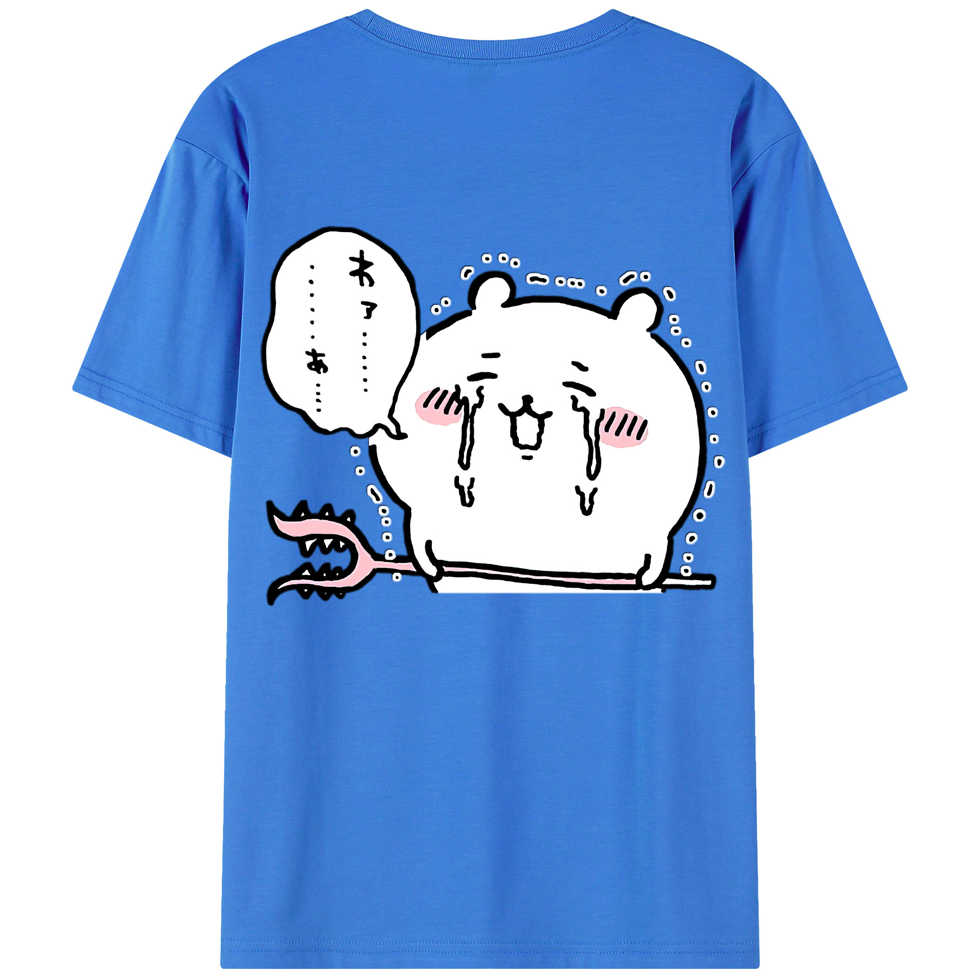 （画像用） ちいかわ ちいかわ Chii-kawa chiikawa 綿100％ メンズ半袖Tシャツ（バックプリント） 通気性