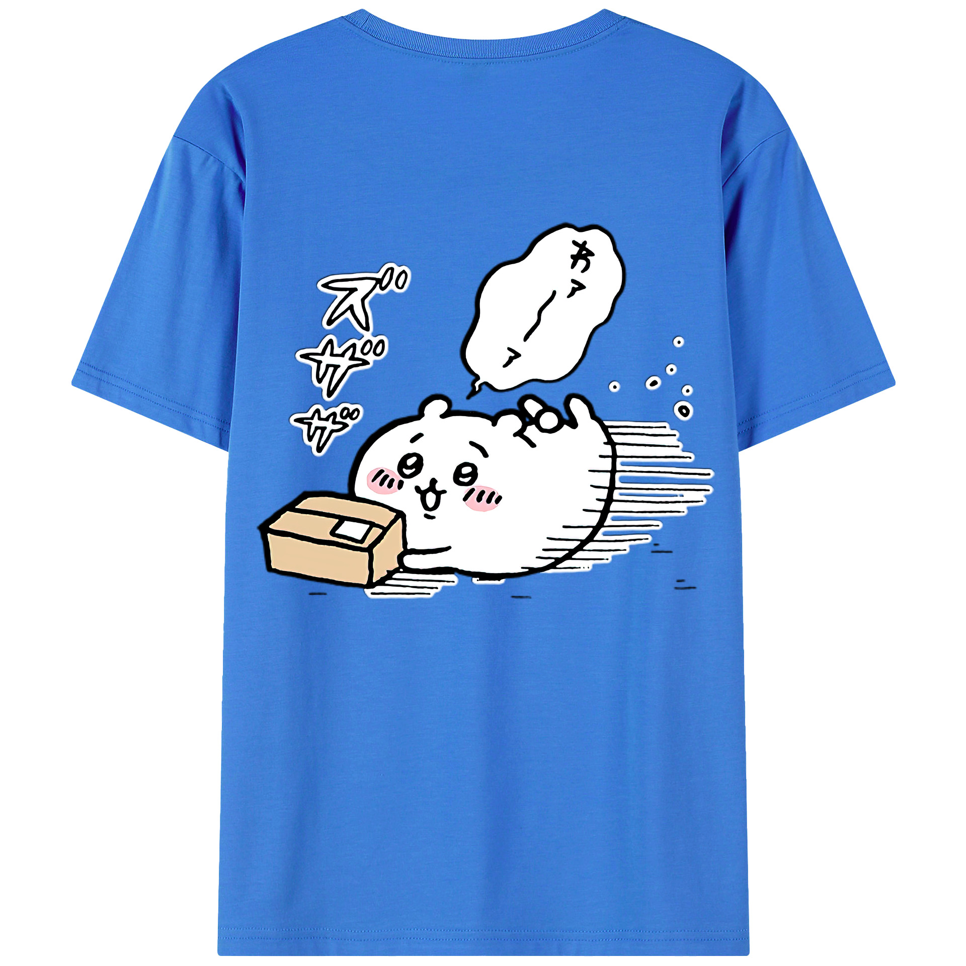 （画像用） ちいかわ ちいかわ Chii-kawa chiikawa 綿100％ メンズ半袖Tシャツ（バックプリント） 通気性