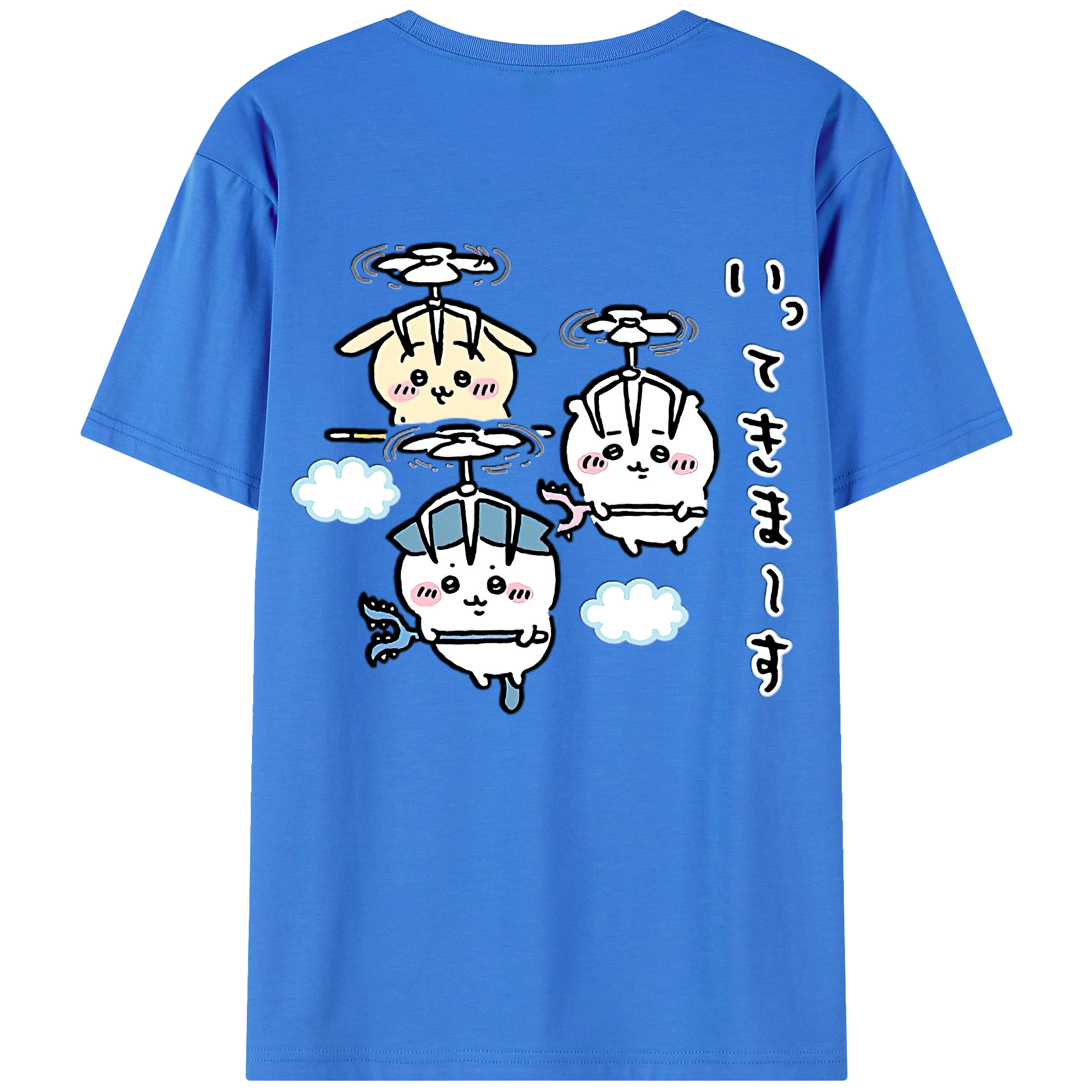 （画像用） ちいかわ ちいかわ Chii-kawa chiikawa 綿100％ メンズ半袖Tシャツ（バックプリント） 通気性