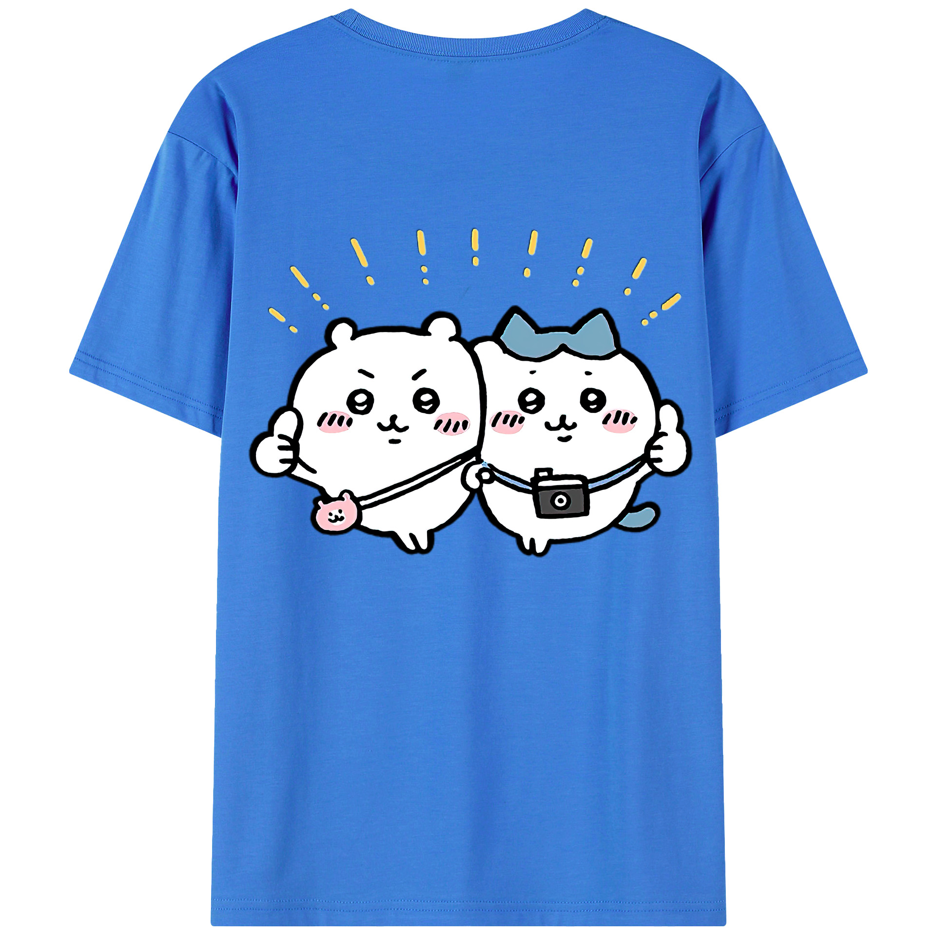 （画像用） ちいかわ ちいかわ Chii-kawa chiikawa 綿100％ メンズ半袖Tシャツ（バックプリント） 通気性