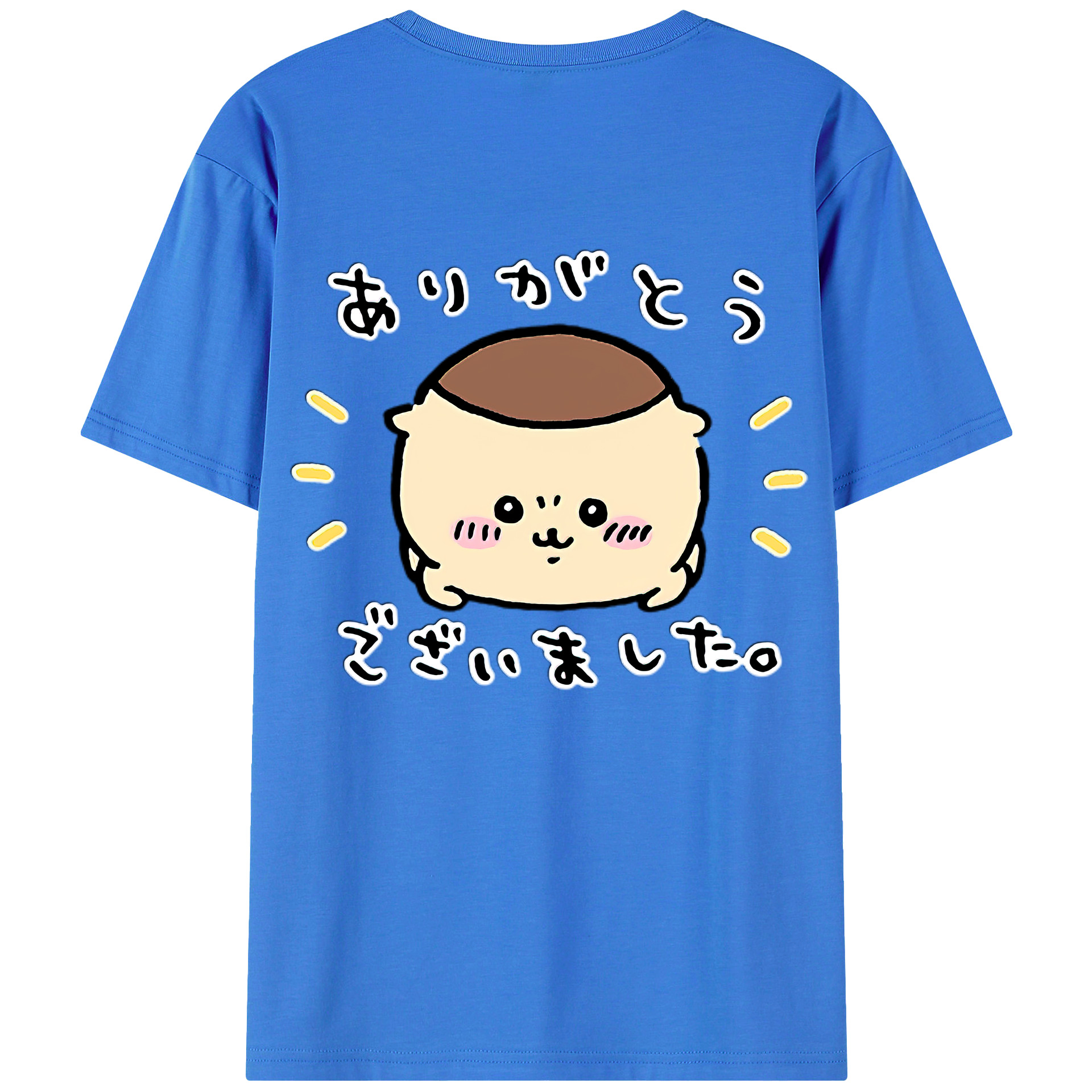 （画像用） ちいかわ くりまんじゅう Chii-kawa kuri manjū 綿100％ メンズ半袖Tシャツ（バックプリント） 通気性