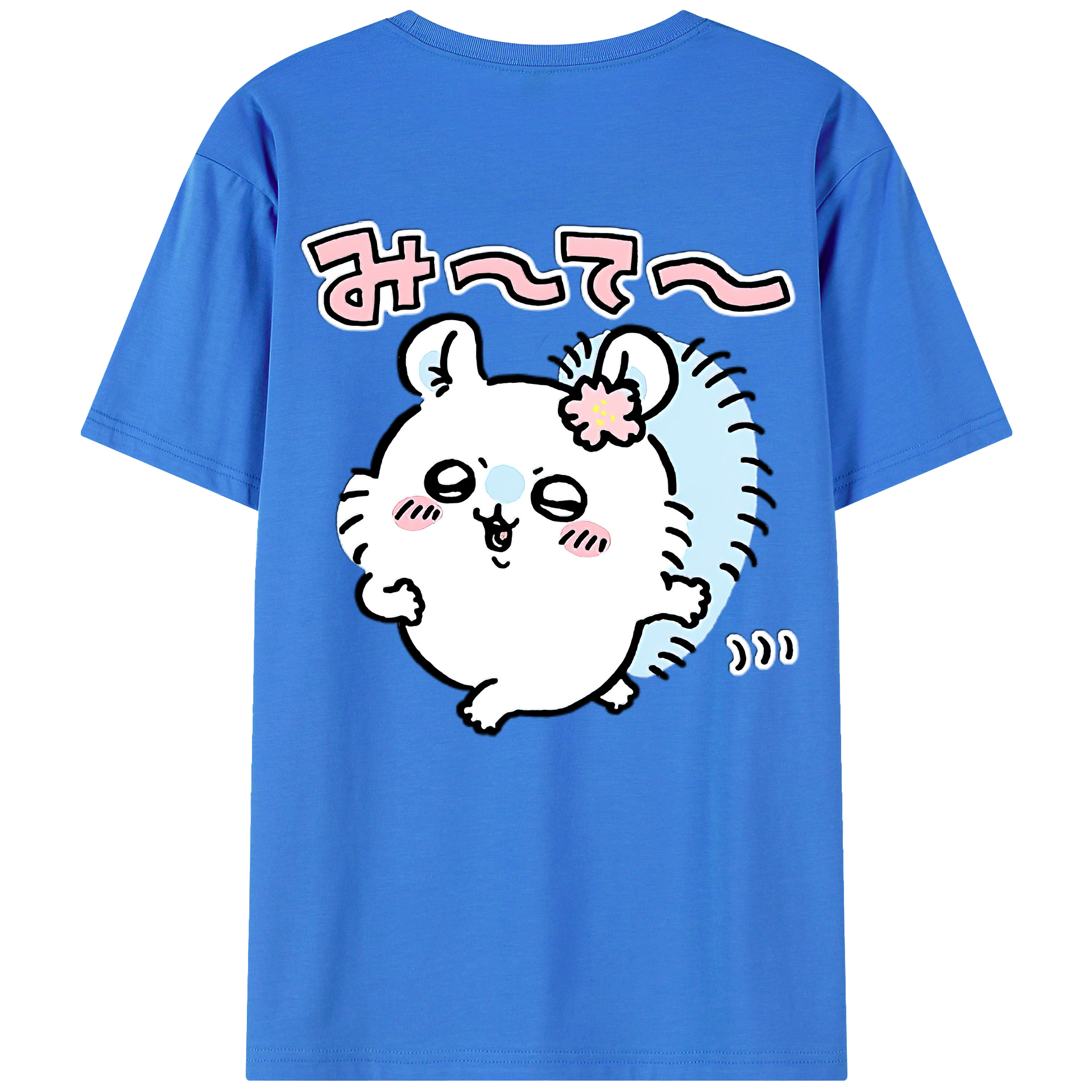 （画像用） ちいかわ モモンガ Chii-kawa Momonga 綿100％ メンズ半袖Tシャツ（バックプリント） 通気性