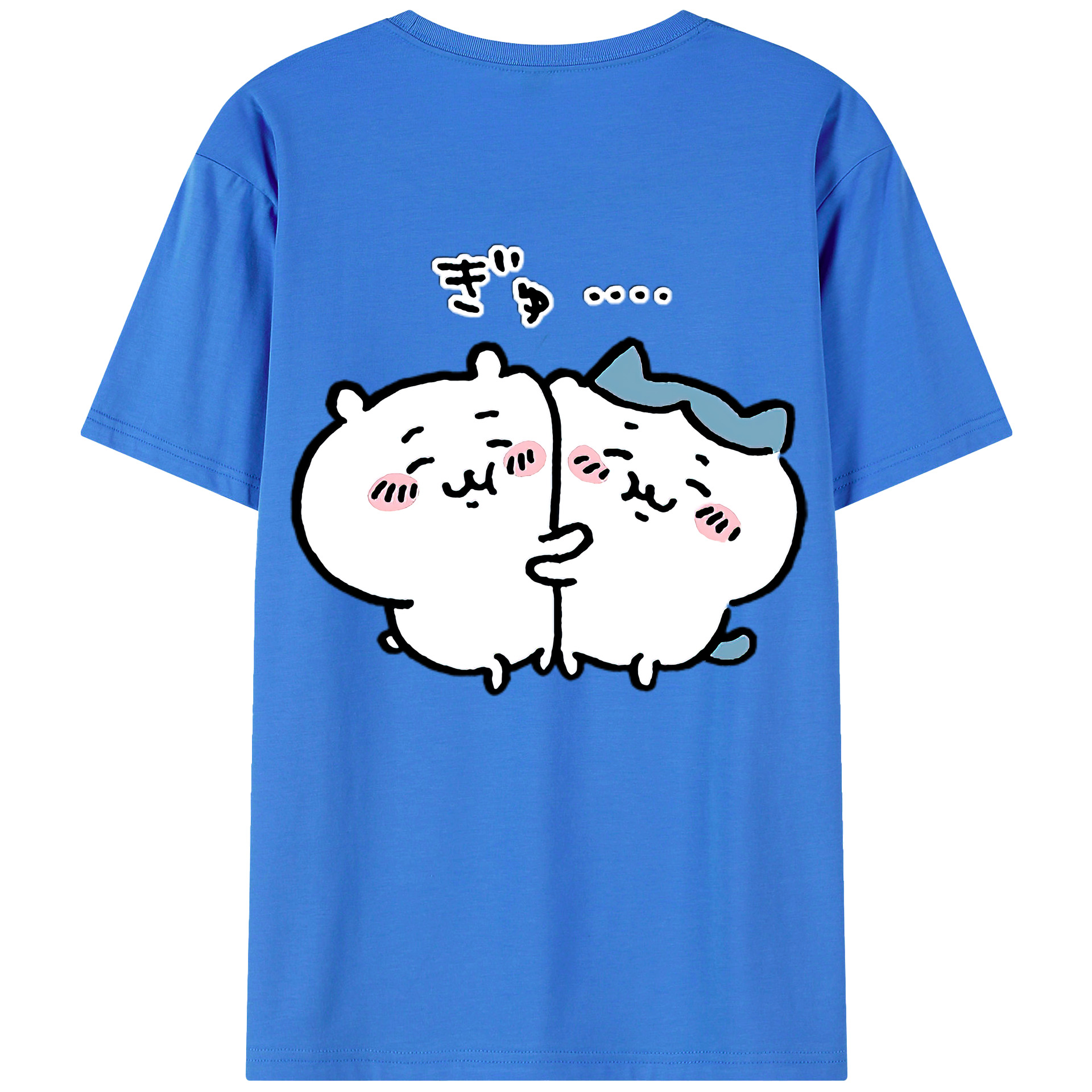 （画像用） ちいかわ ハチワレ Chii-kawa hachiware 綿100％ メンズ半袖Tシャツ（バックプリント） 通気性
