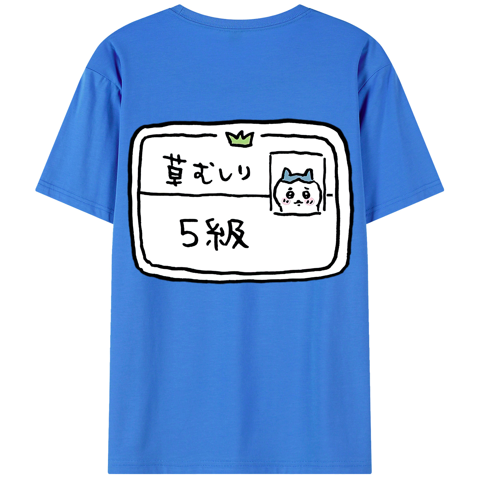 （画像用） ちいかわ ハチワレ Chii-kawa hachiware 綿100％ メンズ半袖Tシャツ（バックプリント） 通気性