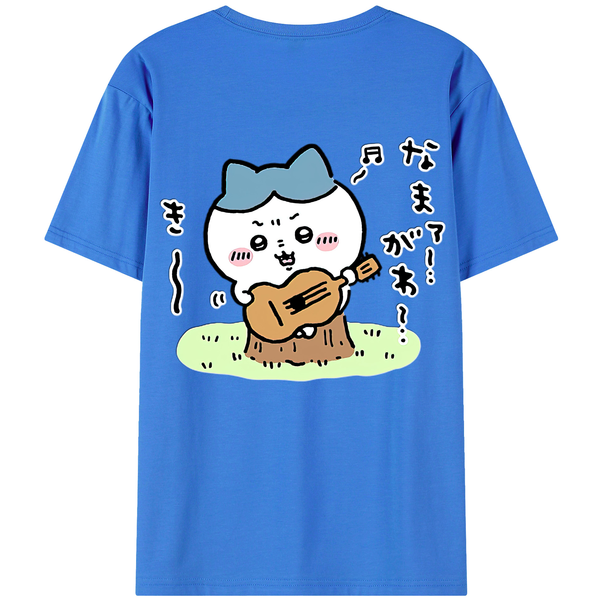 （画像用） ちいかわ ハチワレ Chii-kawa hachiware 綿100％ メンズ半袖Tシャツ（バックプリント） 通気性